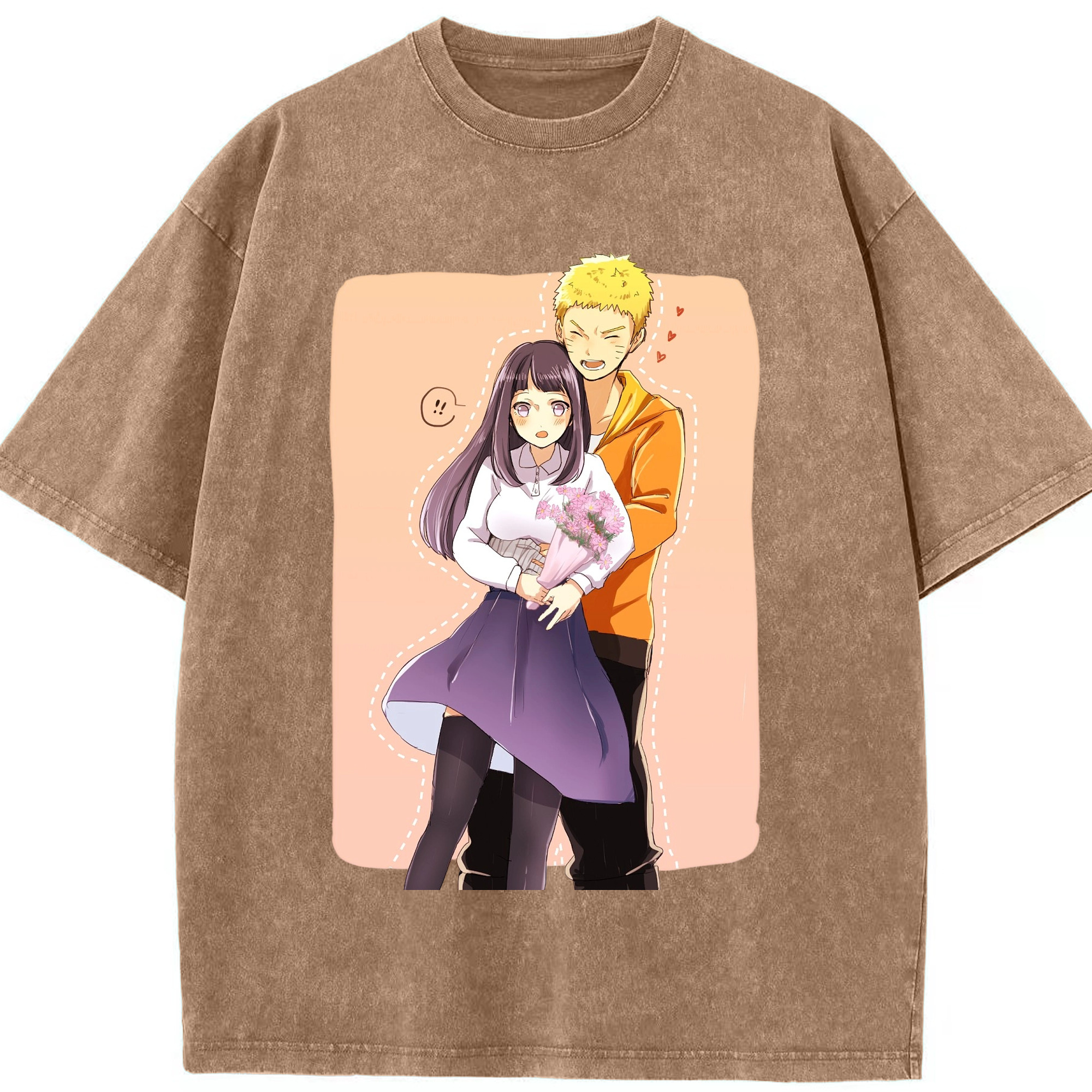（画像用） NARUTO -ナルト- 日向ヒナタ Hyūga Hinata 綿100% ヴィンテージ風 半袖Tシャツ（フロントプリント）