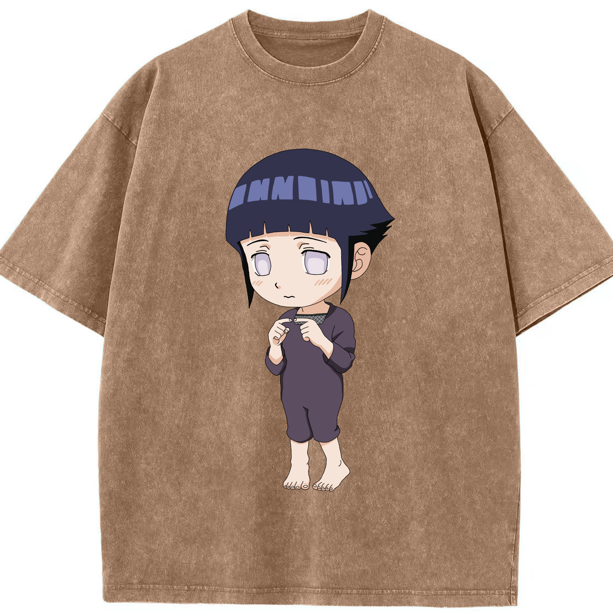 （画像用） NARUTO -ナルト- 日向ヒナタ Hyūga Hinata 綿100% ヴィンテージ風 半袖Tシャツ（フロントプリント）