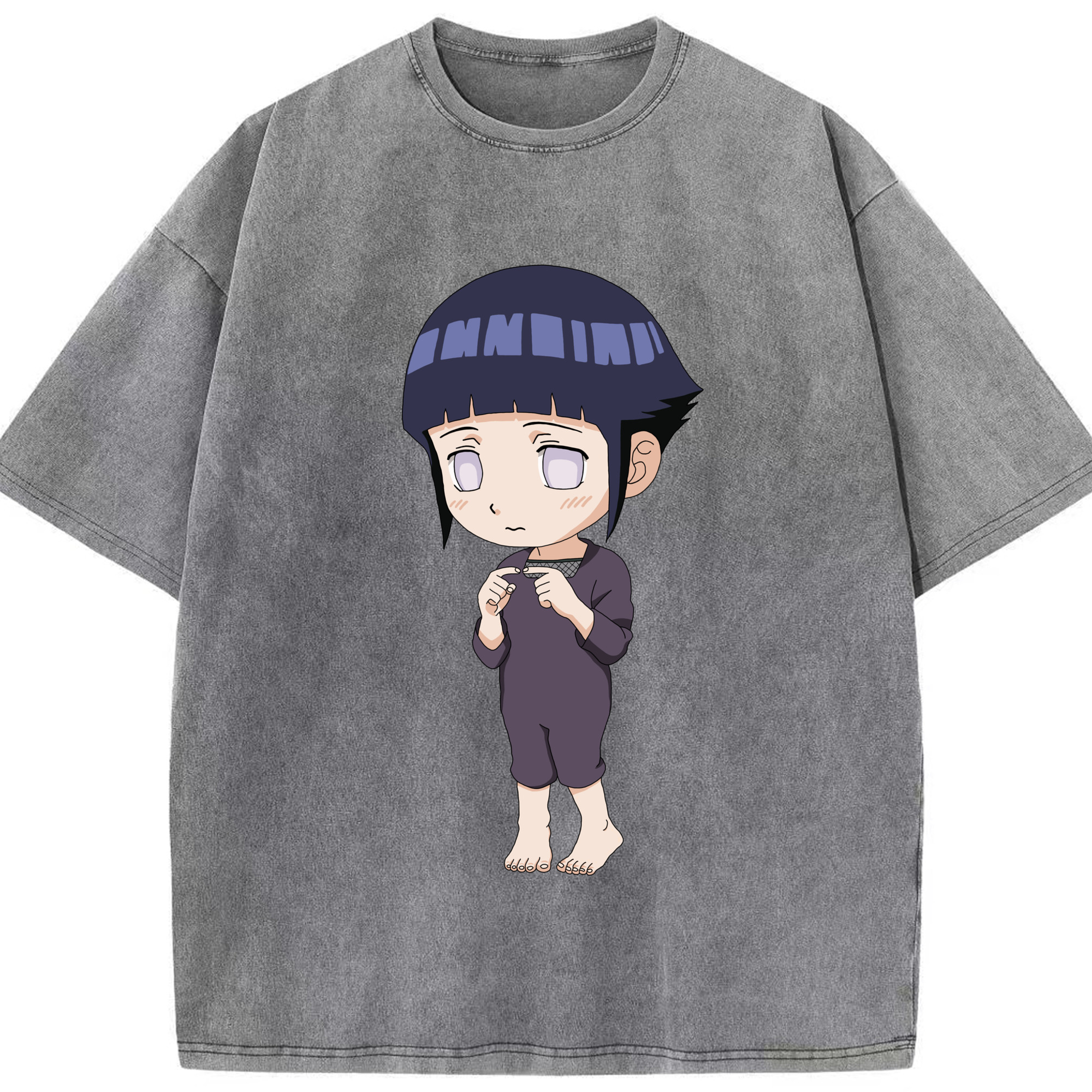 （画像用） NARUTO -ナルト- 日向ヒナタ Hyūga Hinata 綿100% ヴィンテージ風 半袖Tシャツ（フロントプリント）