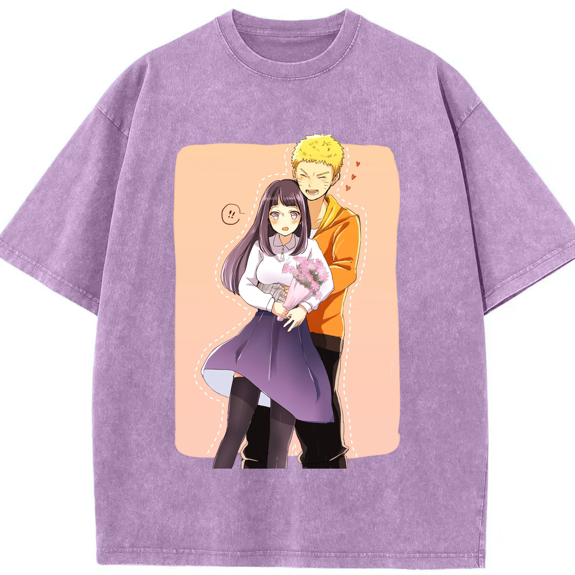 （画像用） NARUTO -ナルト- 日向ヒナタ Hyūga Hinata 綿100% ヴィンテージ風 半袖Tシャツ（フロントプリント）