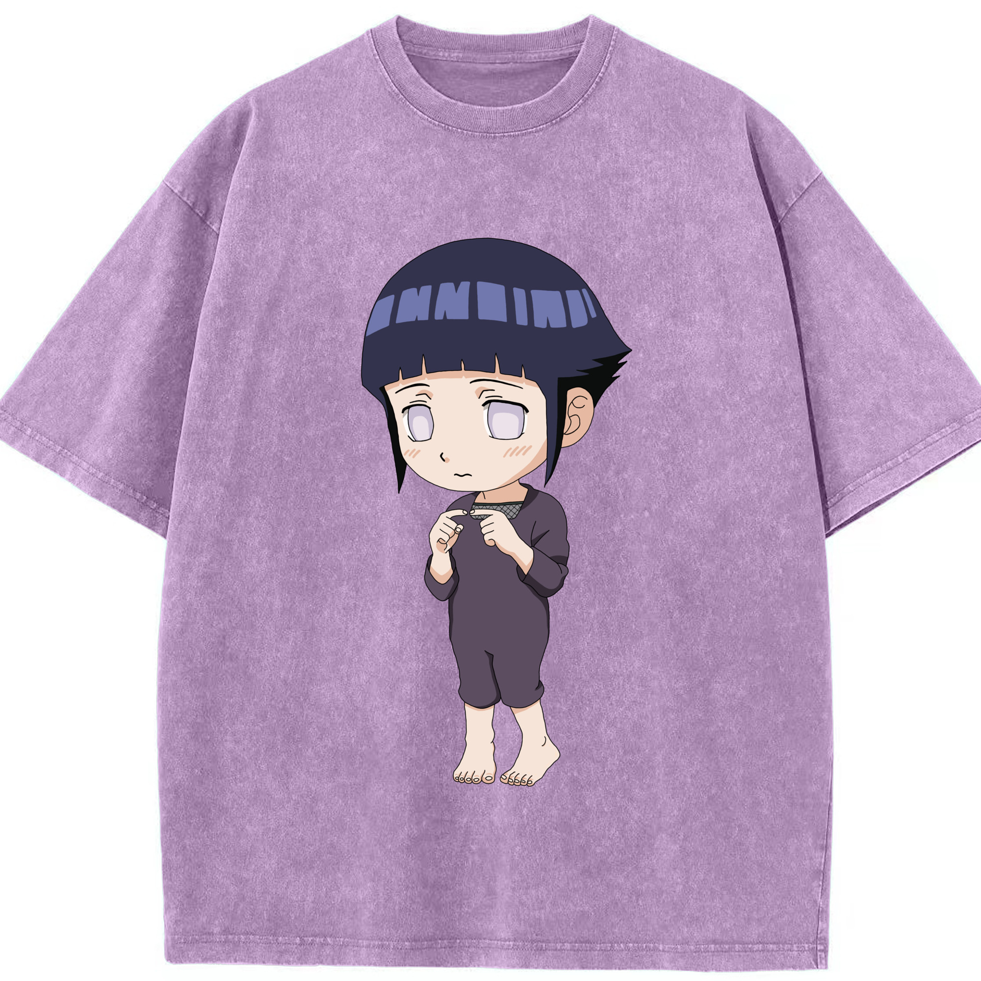 （画像用） NARUTO -ナルト- 日向ヒナタ Hyūga Hinata 綿100% ヴィンテージ風 半袖Tシャツ（フロントプリント）