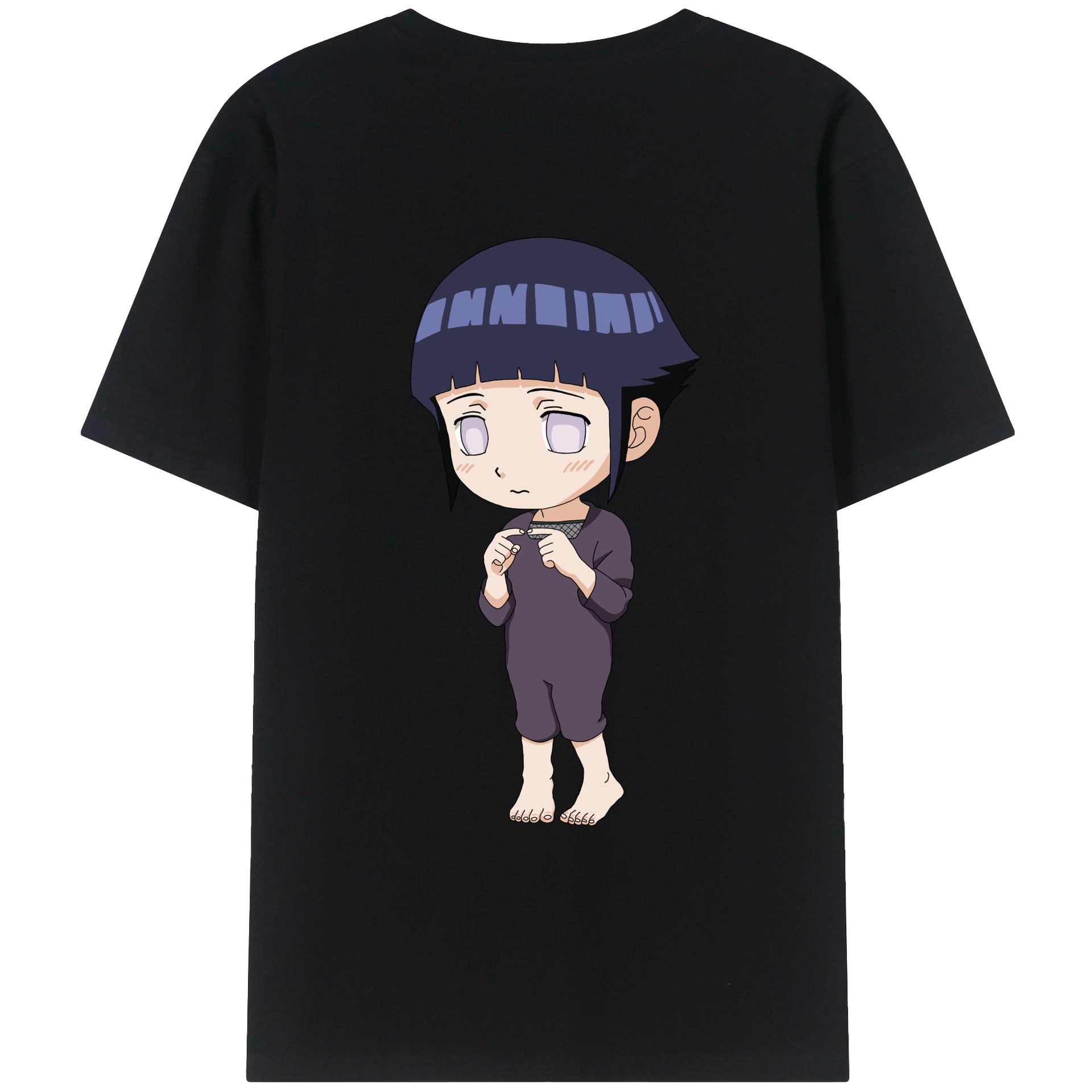 （画像用） NARUTO -ナルト- 日向ヒナタ Hyūga Hinata 綿100％ メンズ半袖Tシャツ（バックプリント） 通気性