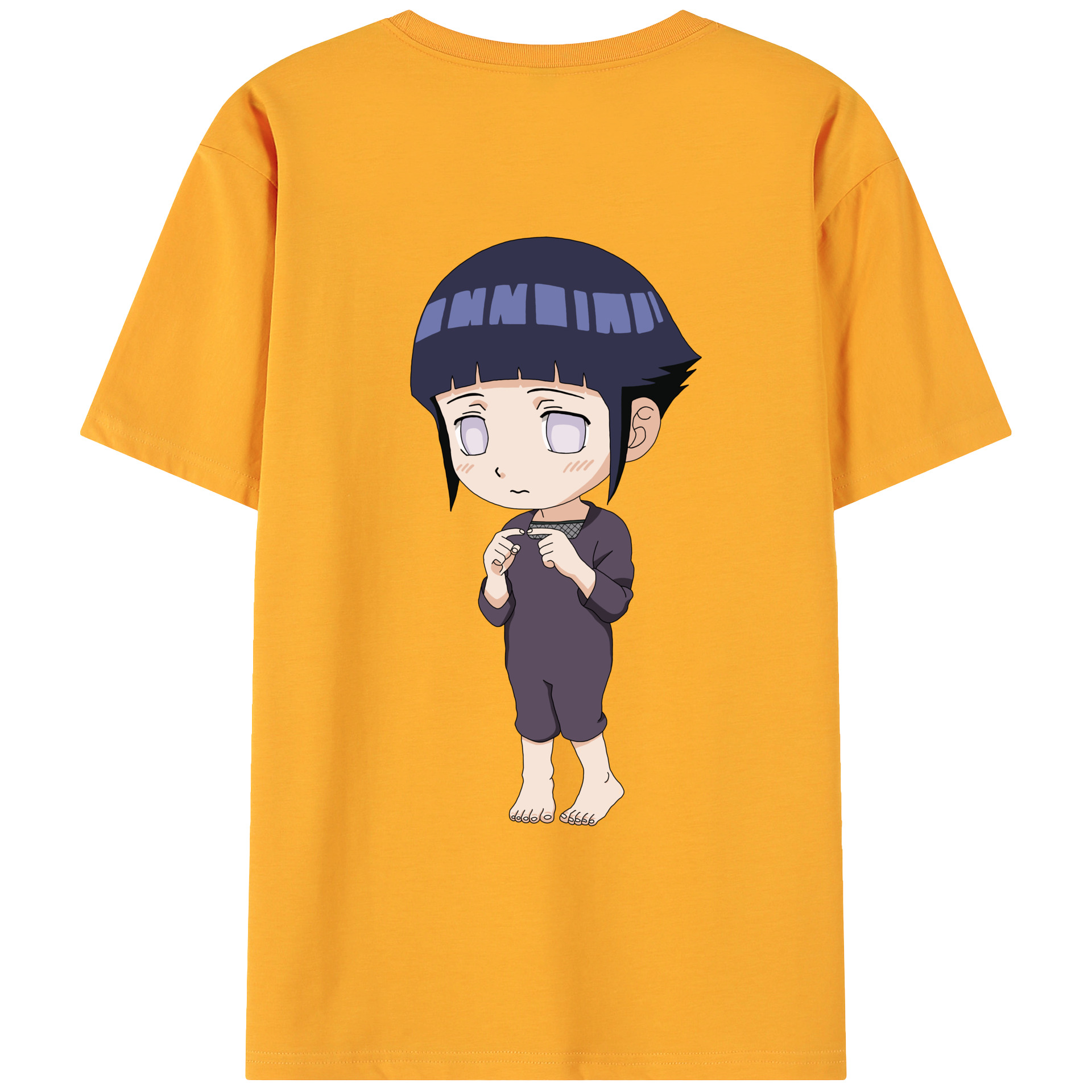 （画像用） NARUTO -ナルト- 日向ヒナタ Hyūga Hinata 綿100％ メンズ半袖Tシャツ（バックプリント） 通気性