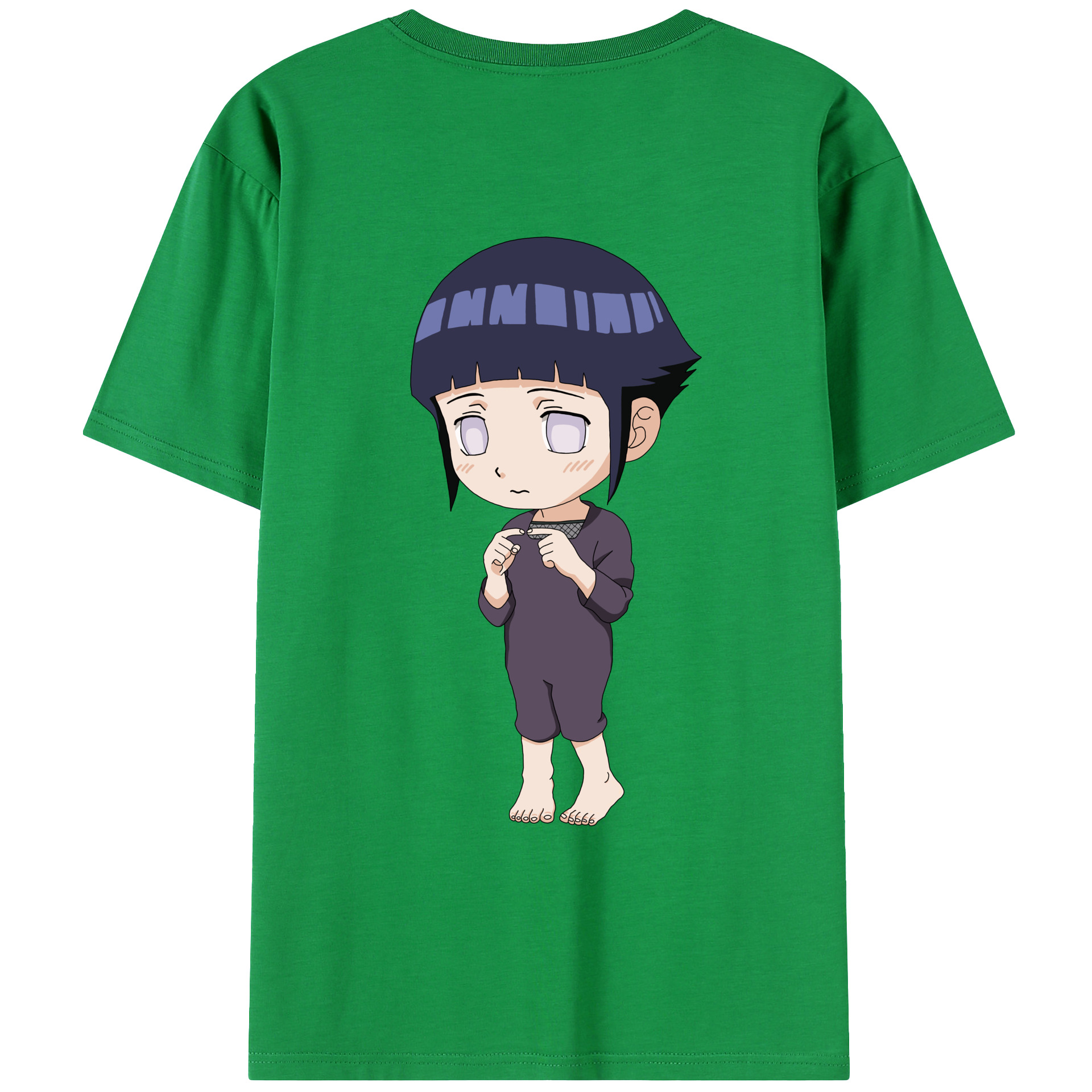 （画像用） NARUTO -ナルト- 日向ヒナタ Hyūga Hinata 綿100％ メンズ半袖Tシャツ（バックプリント） 通気性