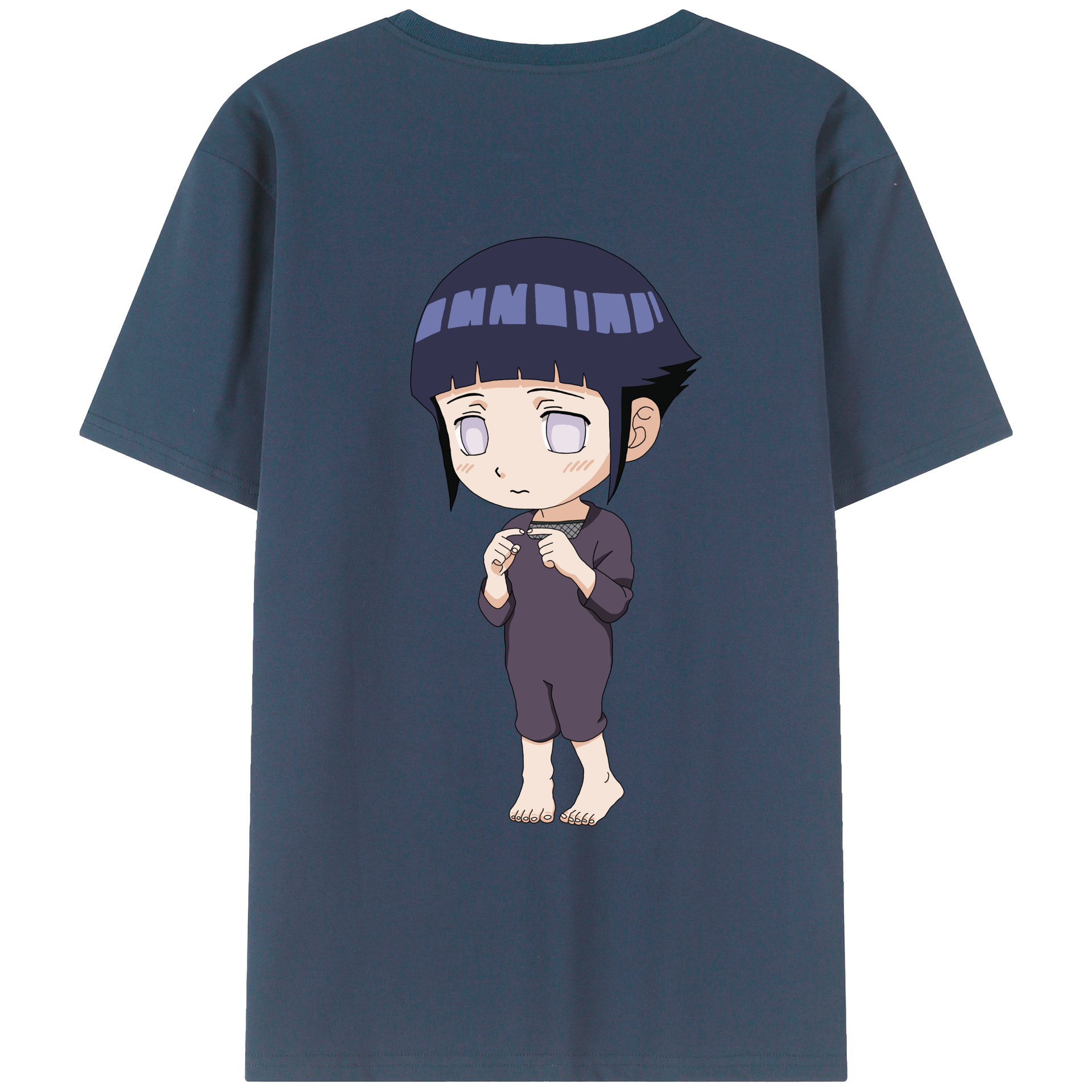 （画像用） NARUTO -ナルト- 日向ヒナタ Hyūga Hinata 綿100％ メンズ半袖Tシャツ（バックプリント） 通気性