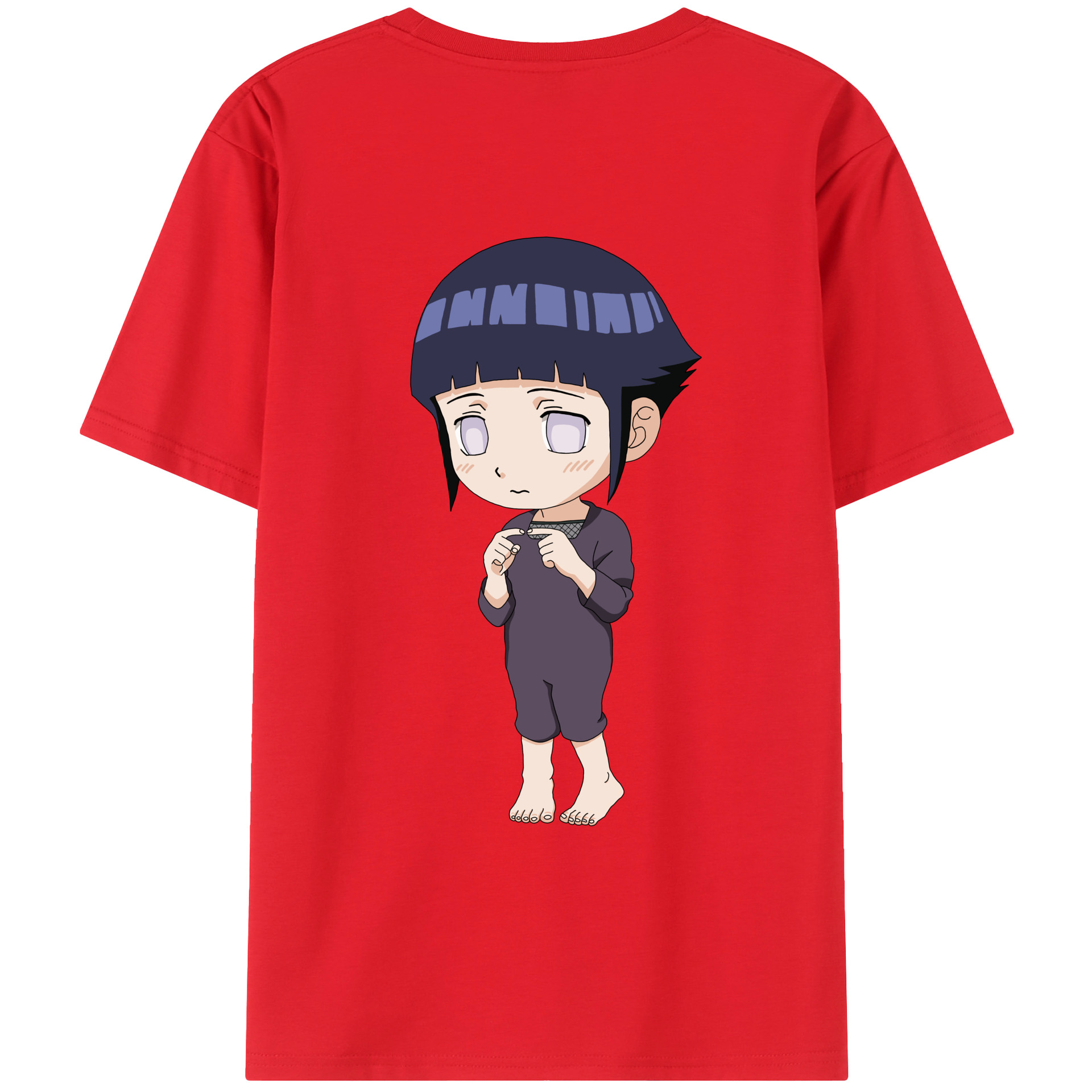 （画像用） NARUTO -ナルト- 日向ヒナタ Hyūga Hinata 綿100％ メンズ半袖Tシャツ（バックプリント） 通気性