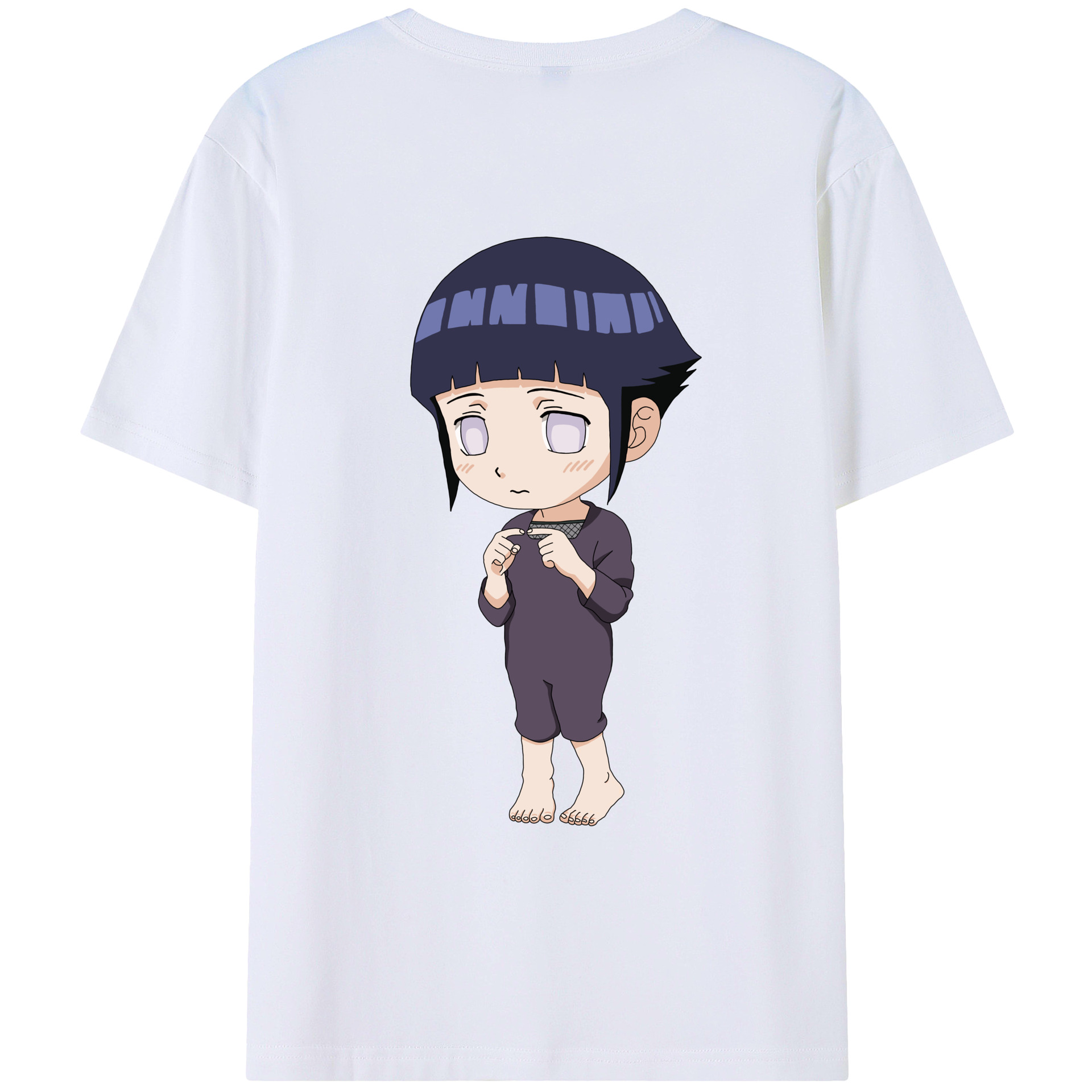 （画像用） NARUTO -ナルト- 日向ヒナタ Hyūga Hinata 綿100％ メンズ半袖Tシャツ（バックプリント） 通気性
