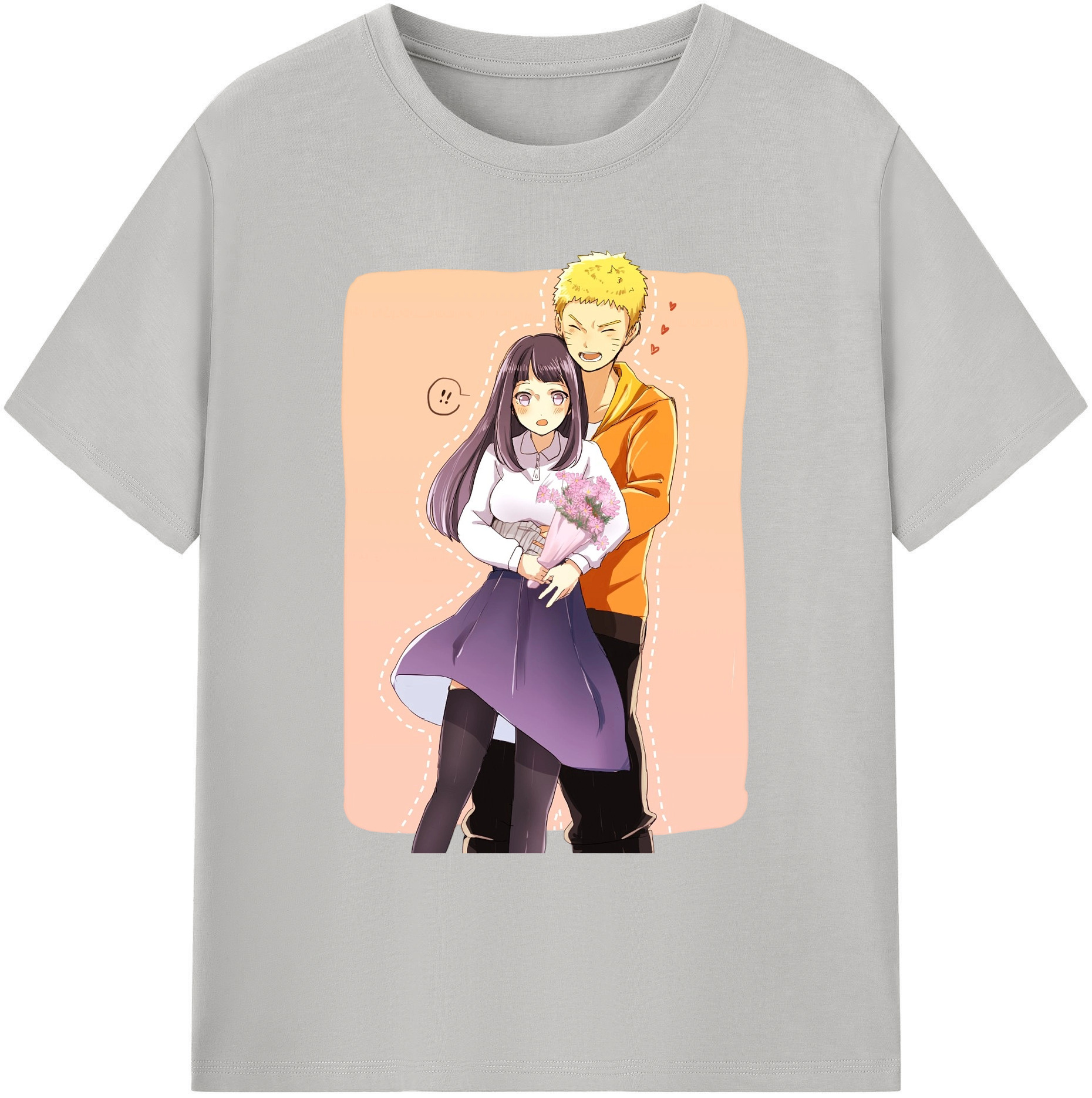 （画像用） NARUTO -ナルト- 日向ヒナタ Hyūga Hinata 綿100％ メンズ半袖Tシャツ｜肌触りやわらか＆通気性