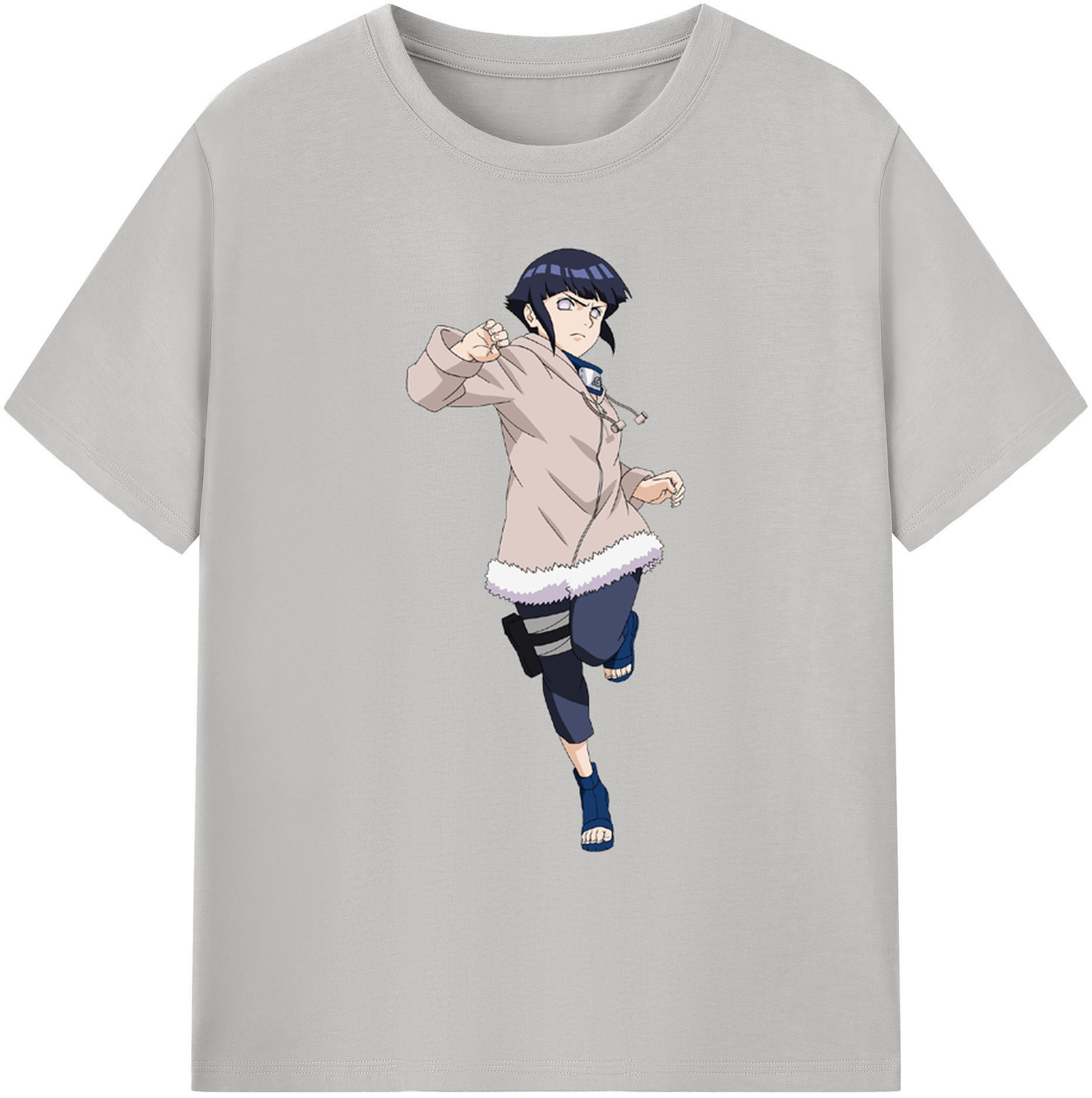 （画像用） NARUTO -ナルト- 日向ヒナタ Hyūga Hinata 綿100％ メンズ半袖Tシャツ｜肌触りやわらか＆通気性