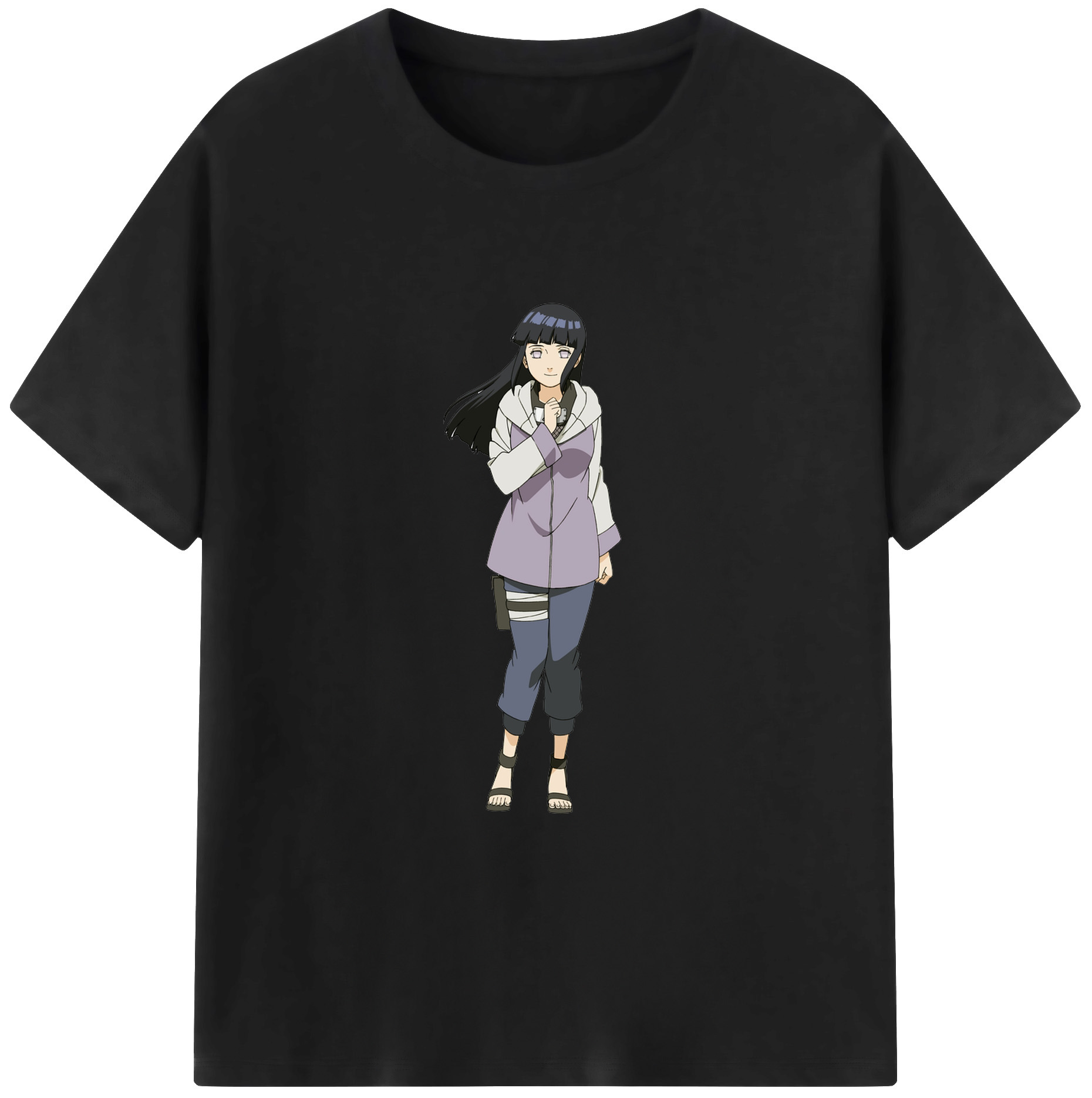 （画像用） NARUTO -ナルト- 日向ヒナタ Hyūga Hinata 綿100％ メンズ半袖Tシャツ｜肌触りやわらか＆通気性