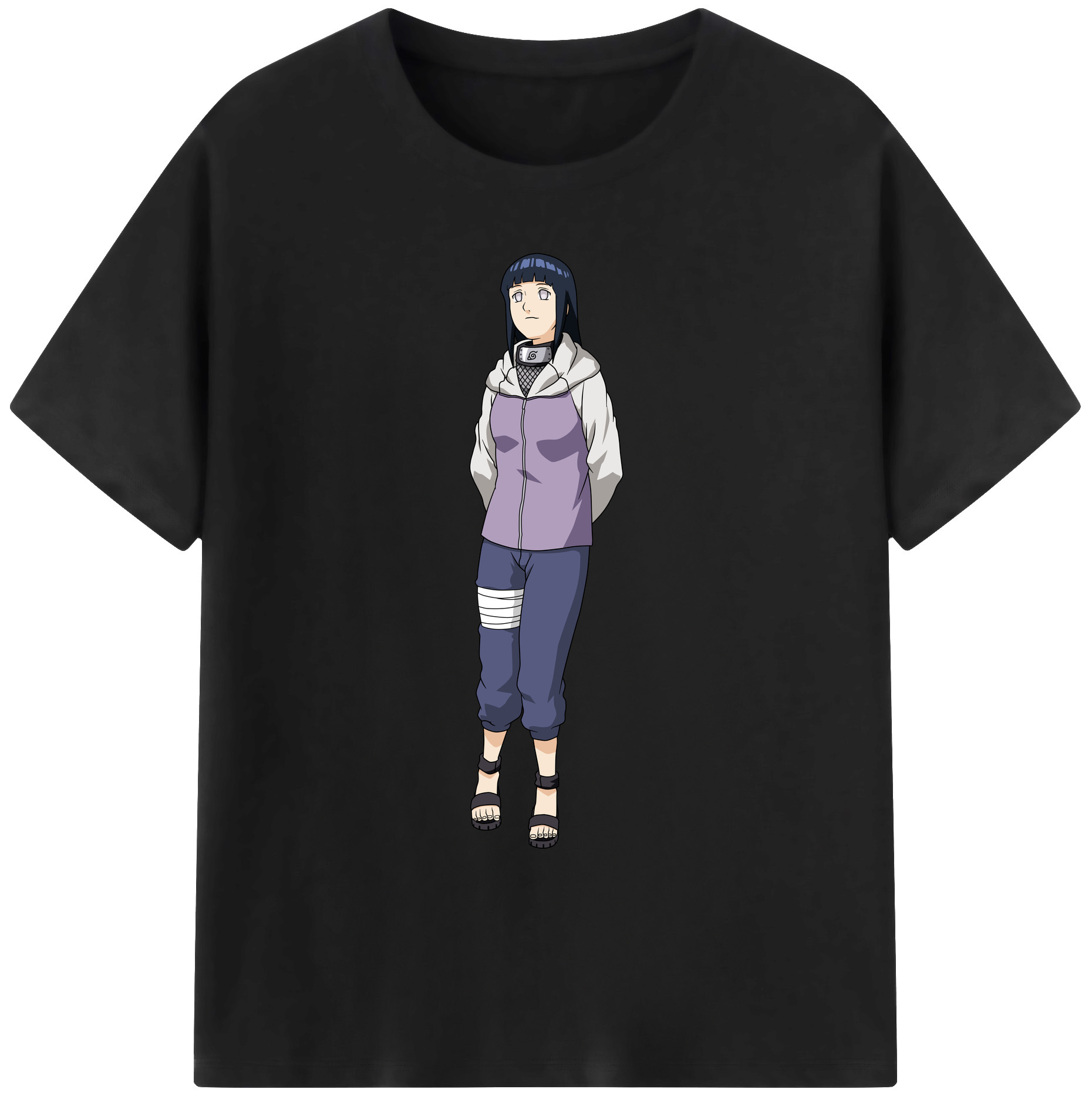 （画像用） NARUTO -ナルト- 日向ヒナタ Hyūga Hinata 綿100％ メンズ半袖Tシャツ｜肌触りやわらか＆通気性
