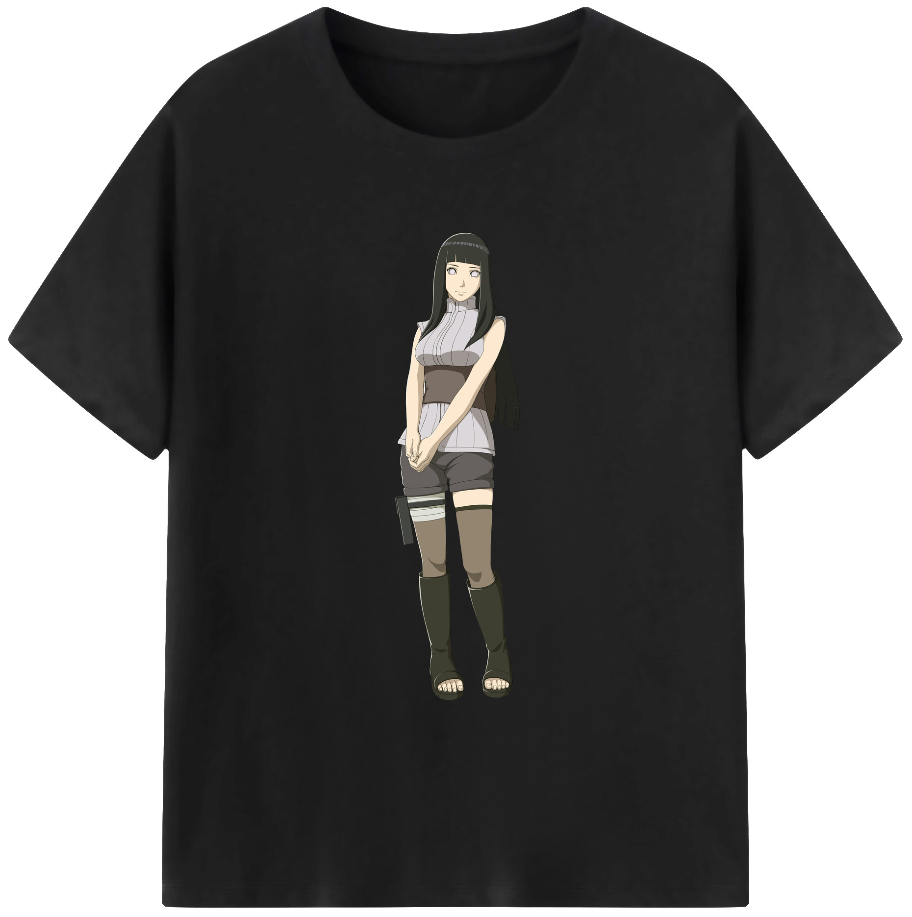 （画像用） NARUTO -ナルト- 日向ヒナタ Hyūga Hinata 綿100％ メンズ半袖Tシャツ｜肌触りやわらか＆通気性