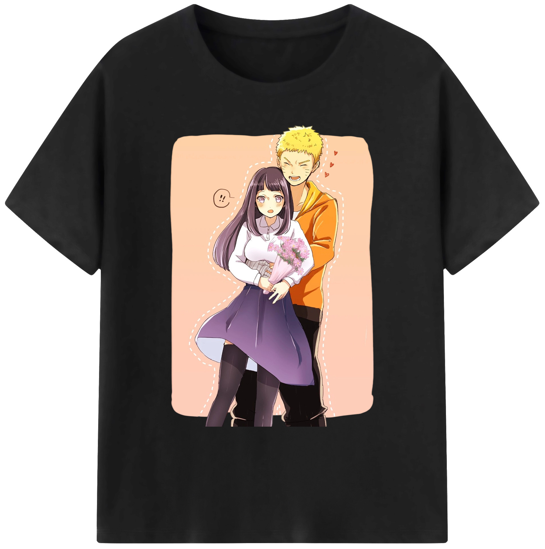 （画像用） NARUTO -ナルト- 日向ヒナタ Hyūga Hinata 綿100％ メンズ半袖Tシャツ｜肌触りやわらか＆通気性