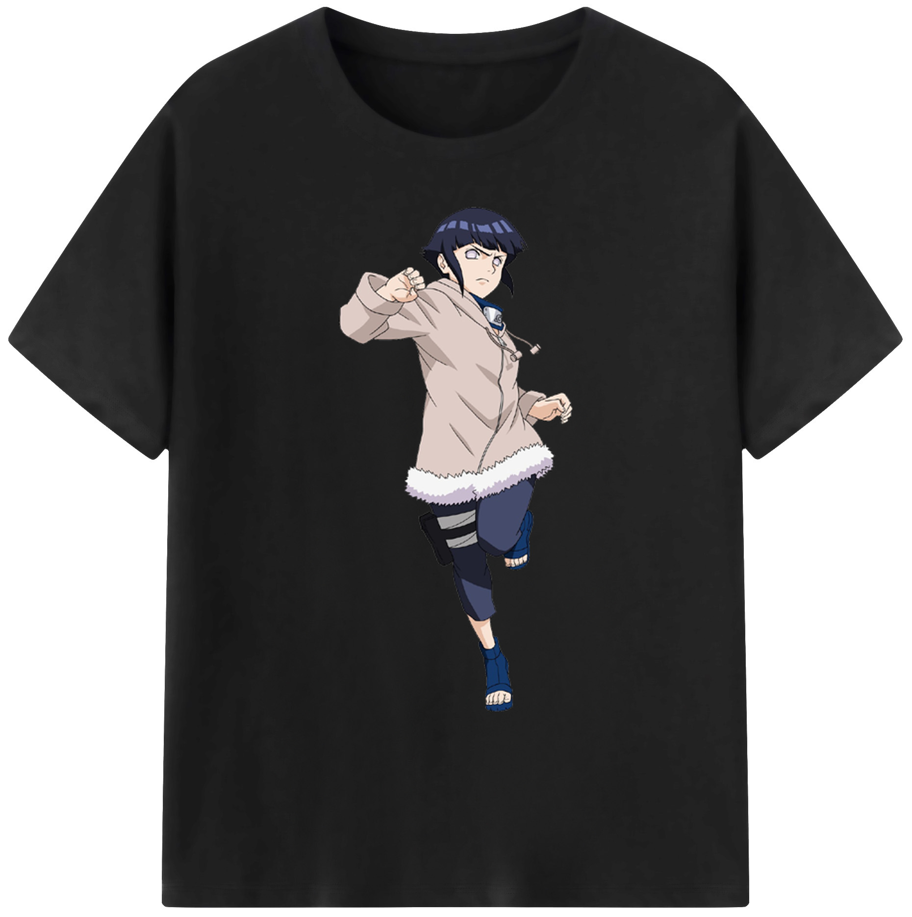 （画像用） NARUTO -ナルト- 日向ヒナタ Hyūga Hinata 綿100％ メンズ半袖Tシャツ｜肌触りやわらか＆通気性