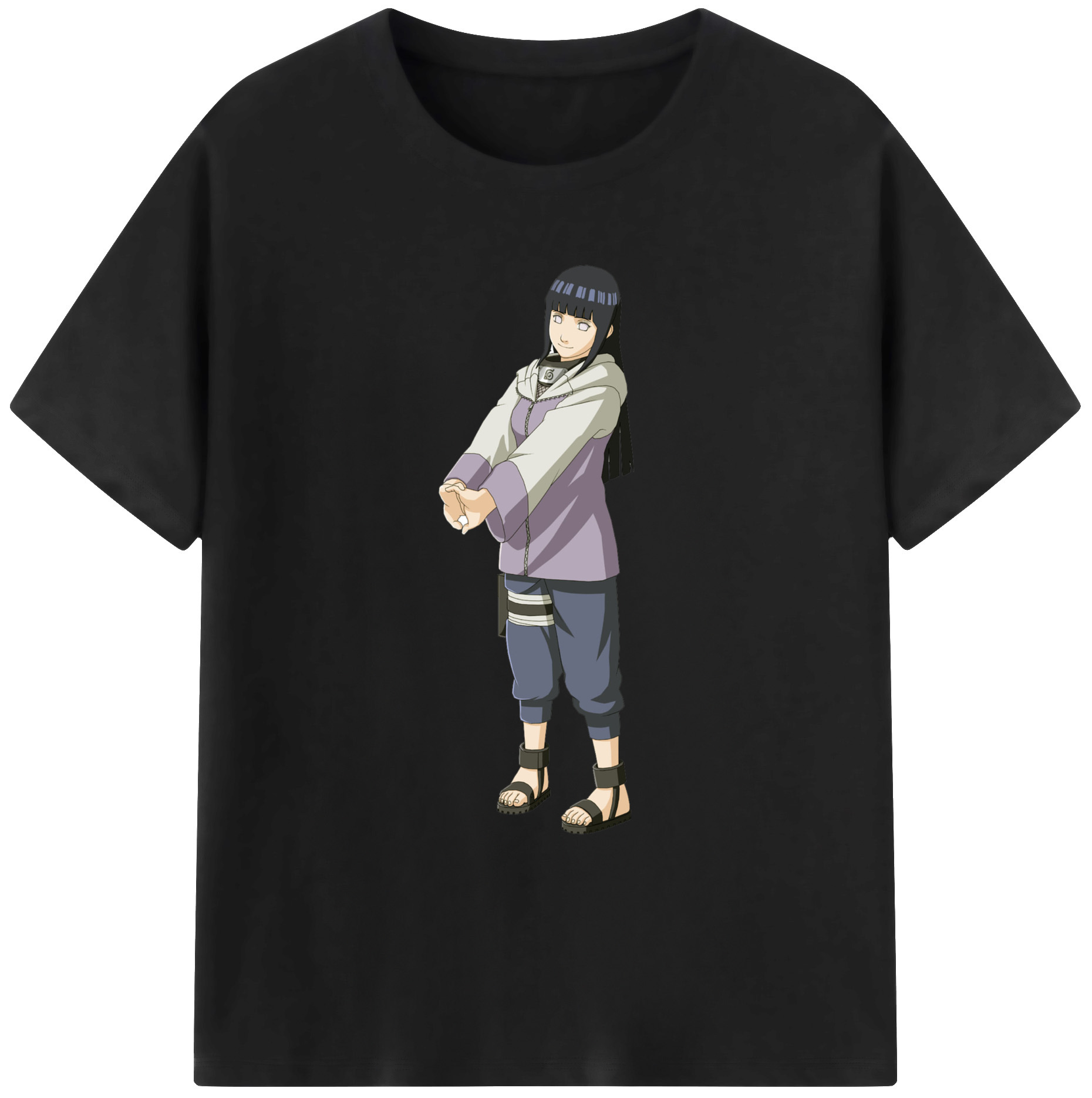 （画像用） NARUTO -ナルト- 日向ヒナタ Hyūga Hinata 綿100％ メンズ半袖Tシャツ｜肌触りやわらか＆通気性