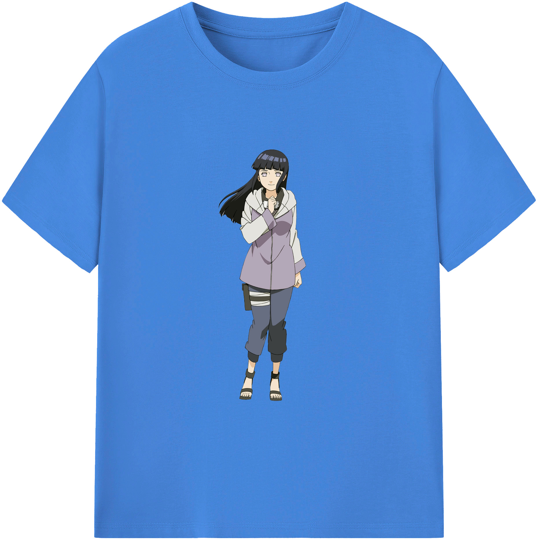 （画像用） NARUTO -ナルト- 日向ヒナタ Hyūga Hinata 綿100％ メンズ半袖Tシャツ｜肌触りやわらか＆通気性