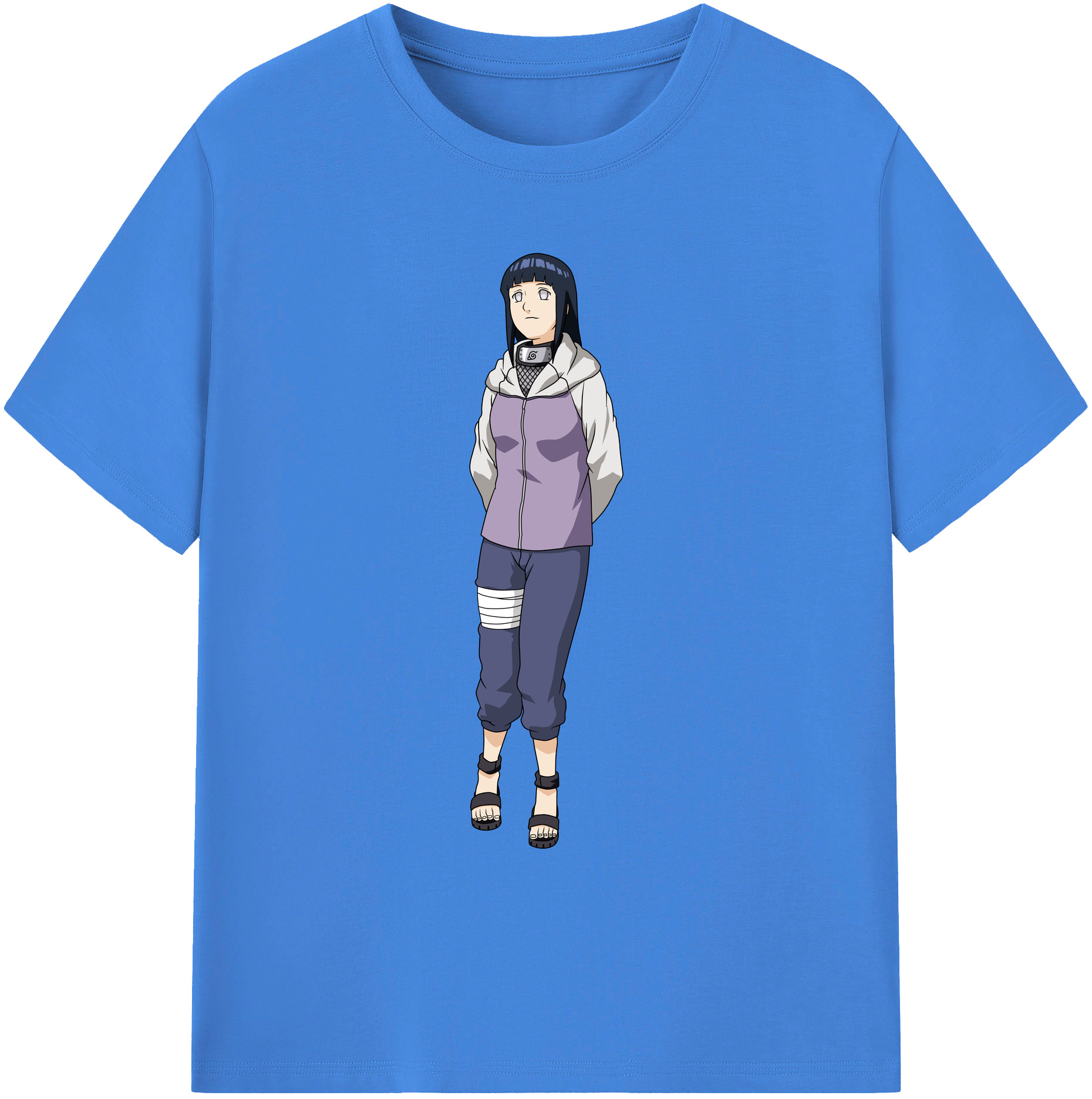 （画像用） NARUTO -ナルト- 日向ヒナタ Hyūga Hinata 綿100％ メンズ半袖Tシャツ｜肌触りやわらか＆通気性