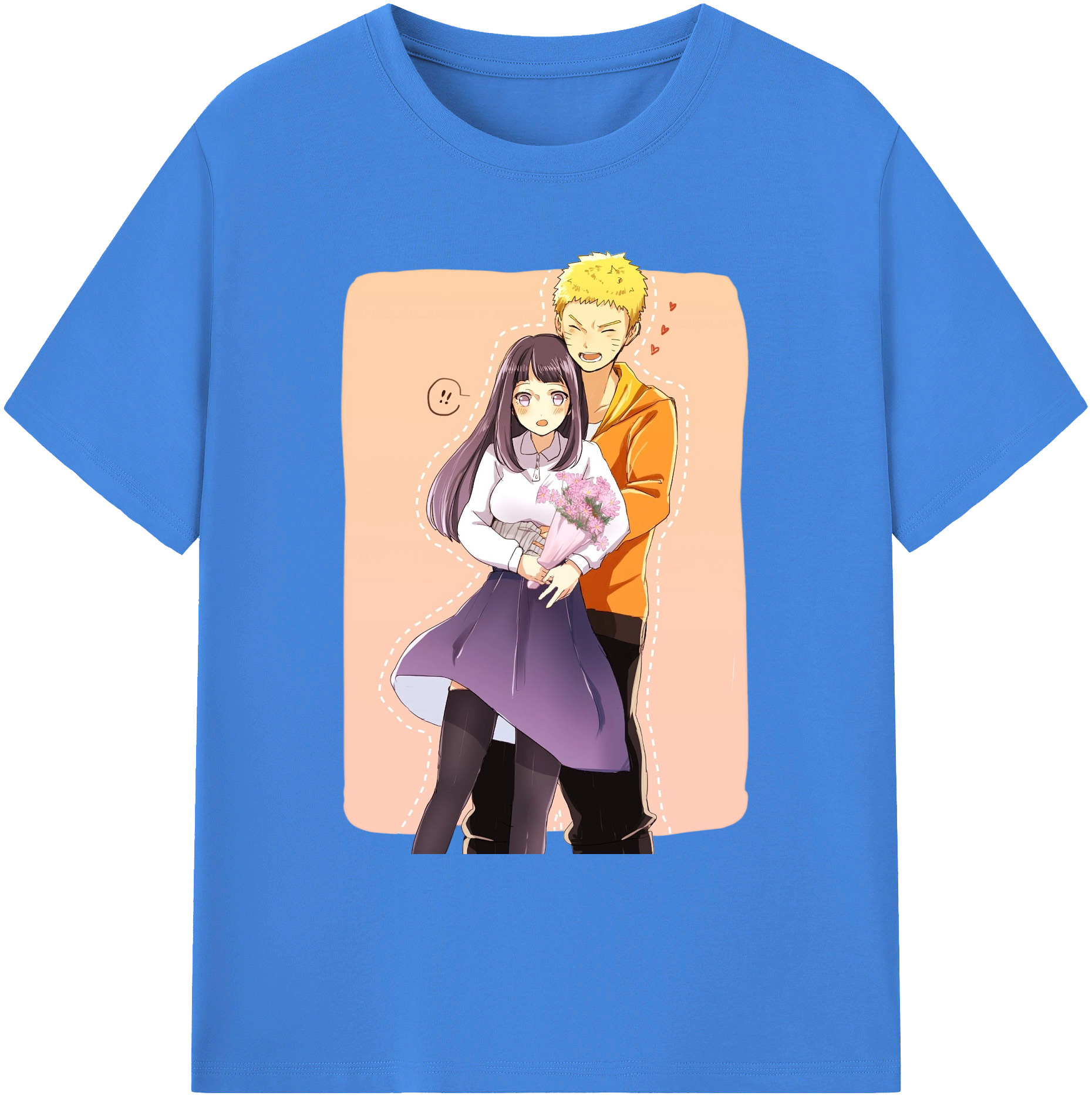 （画像用） NARUTO -ナルト- 日向ヒナタ Hyūga Hinata 綿100％ メンズ半袖Tシャツ｜肌触りやわらか＆通気性
