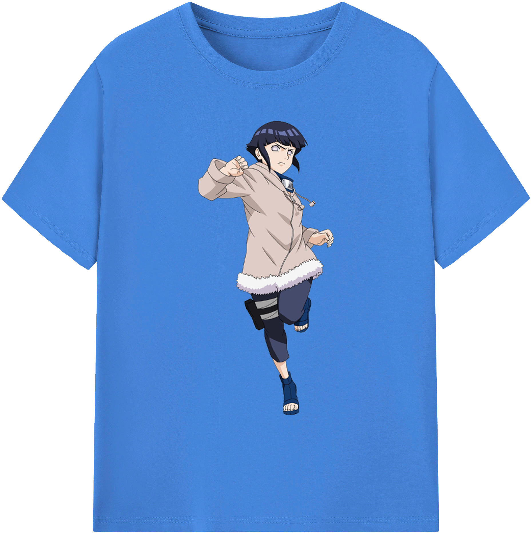 （画像用） NARUTO -ナルト- 日向ヒナタ Hyūga Hinata 綿100％ メンズ半袖Tシャツ｜肌触りやわらか＆通気性