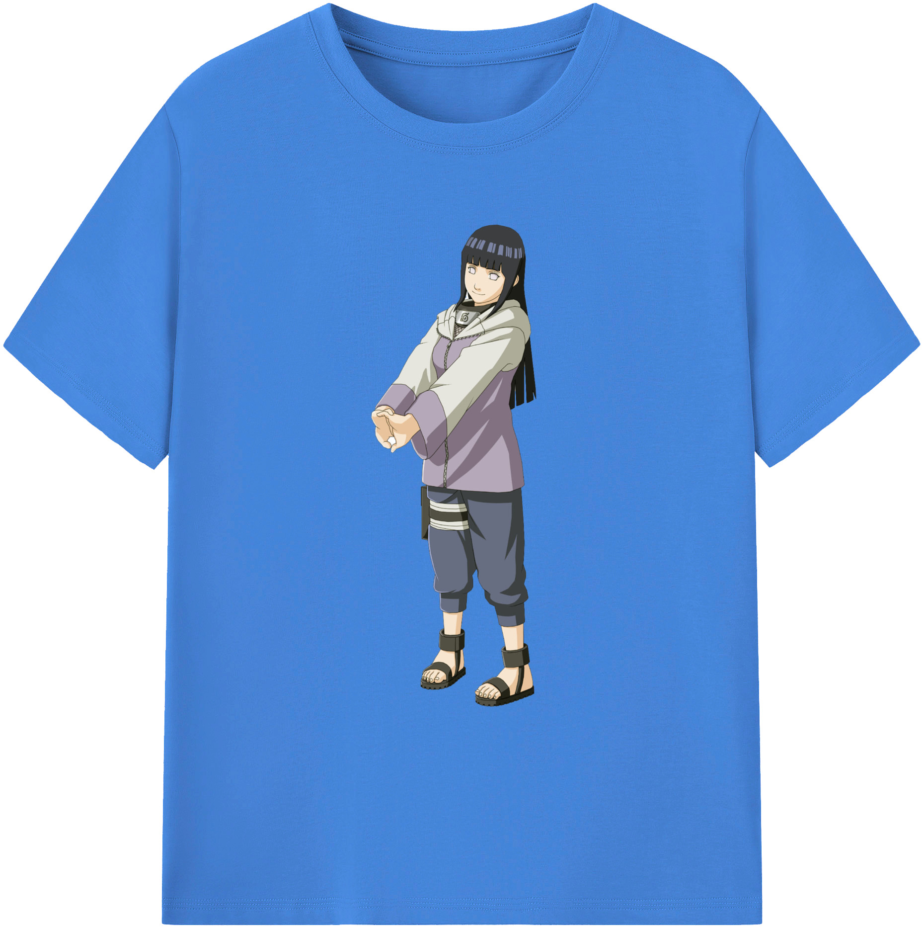 （画像用） NARUTO -ナルト- 日向ヒナタ Hyūga Hinata 綿100％ メンズ半袖Tシャツ｜肌触りやわらか＆通気性