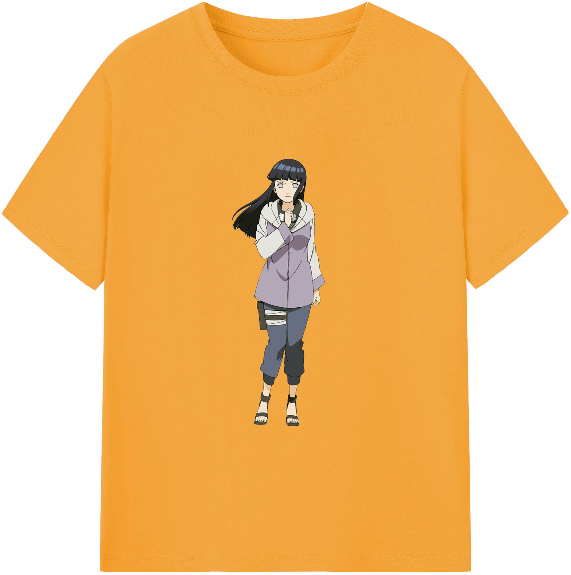 （画像用） NARUTO -ナルト- 日向ヒナタ Hyūga Hinata 綿100％ メンズ半袖Tシャツ｜肌触りやわらか＆通気性