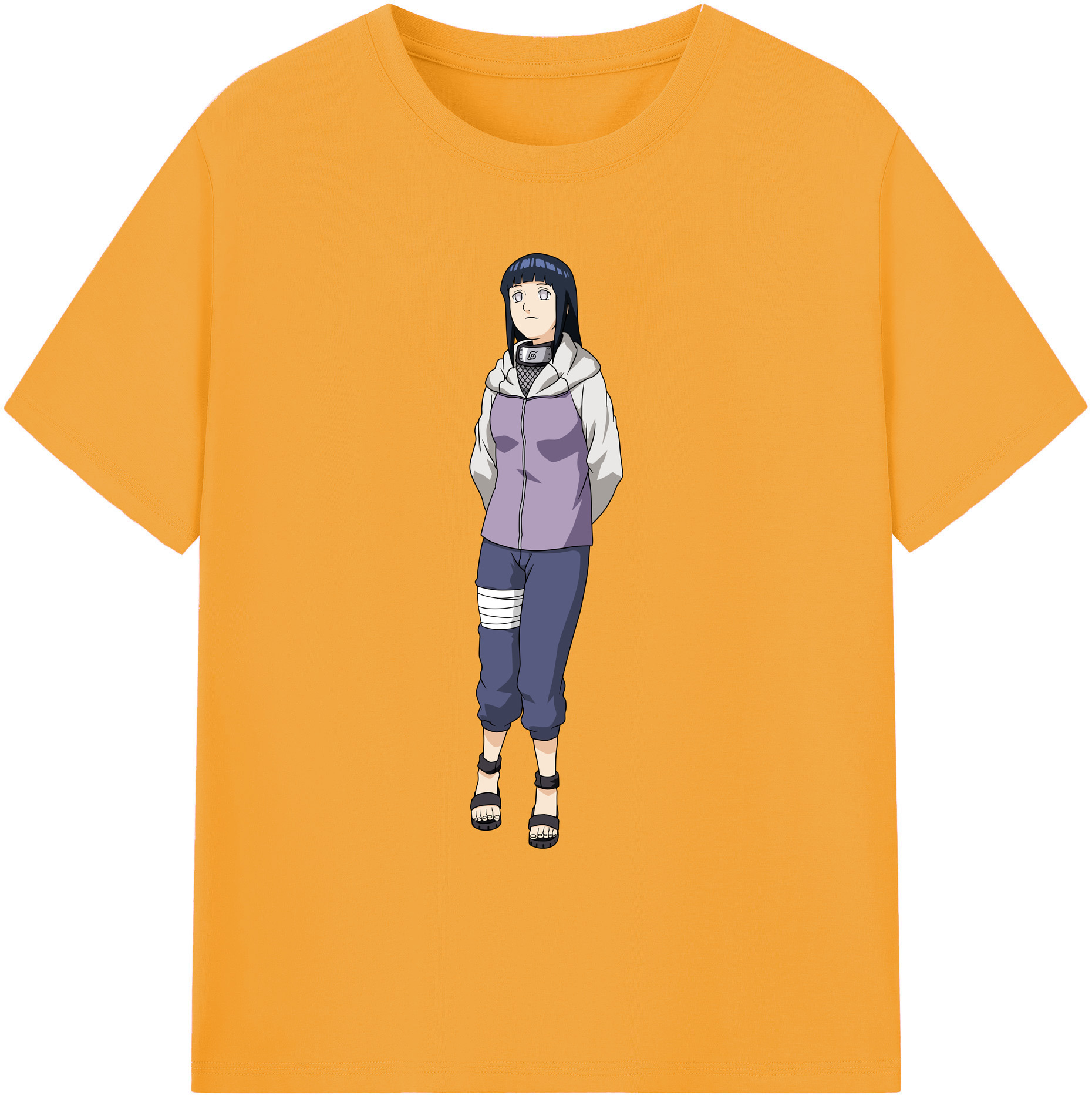 （画像用） NARUTO -ナルト- 日向ヒナタ Hyūga Hinata 綿100％ メンズ半袖Tシャツ｜肌触りやわらか＆通気性