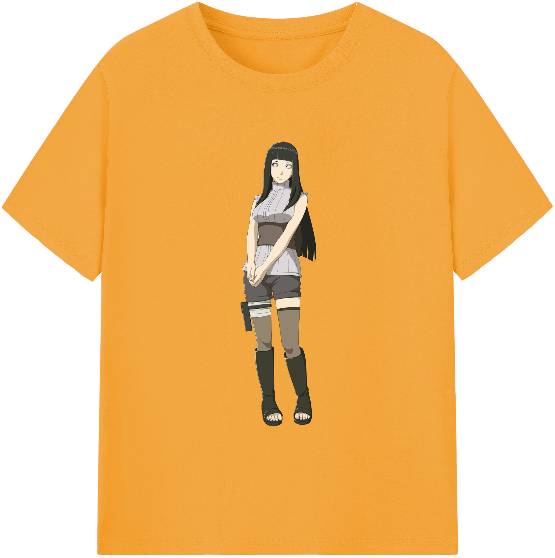 （画像用） NARUTO -ナルト- 日向ヒナタ Hyūga Hinata 綿100％ メンズ半袖Tシャツ｜肌触りやわらか＆通気性