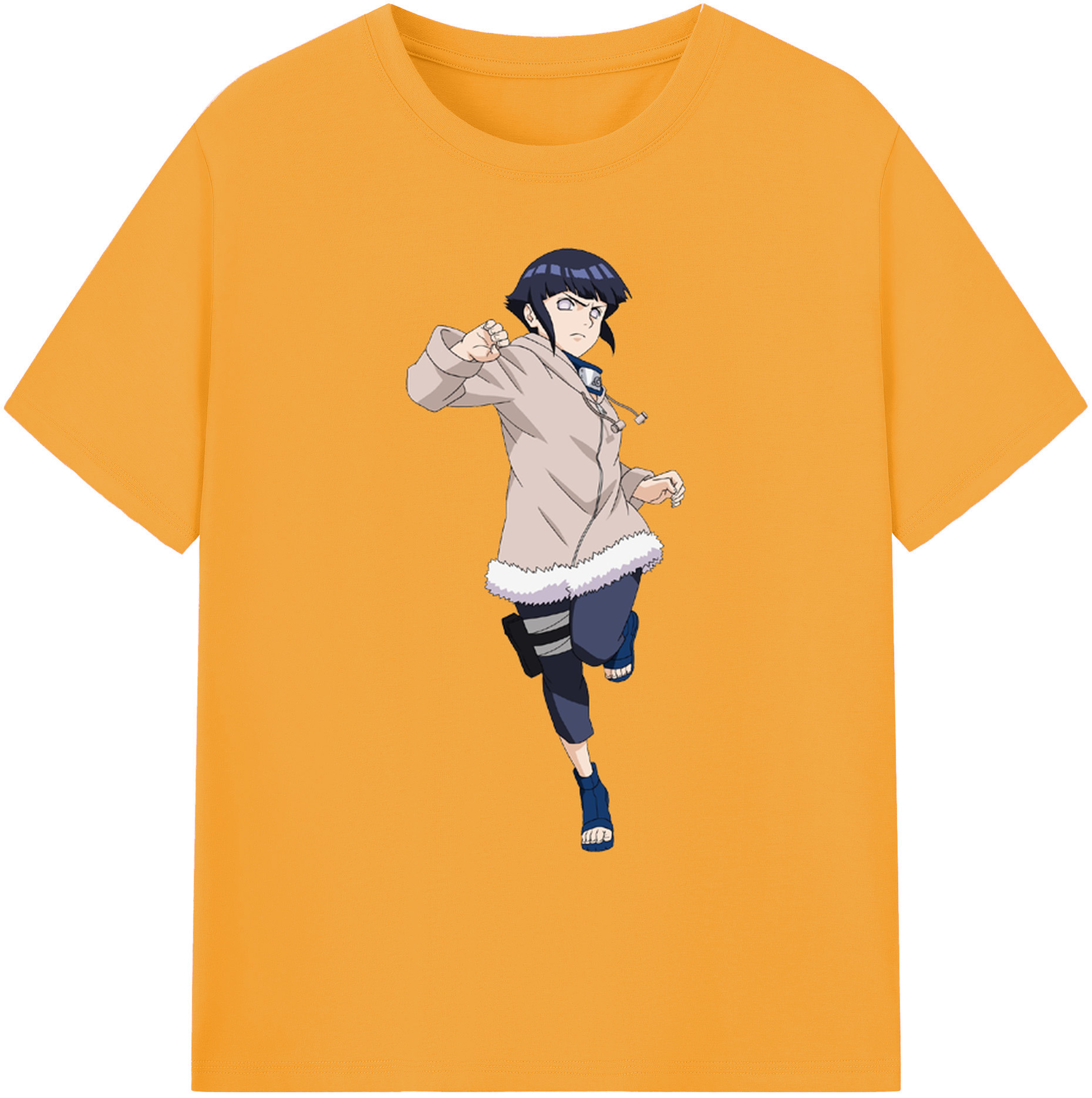（画像用） NARUTO -ナルト- 日向ヒナタ Hyūga Hinata 綿100％ メンズ半袖Tシャツ｜肌触りやわらか＆通気性