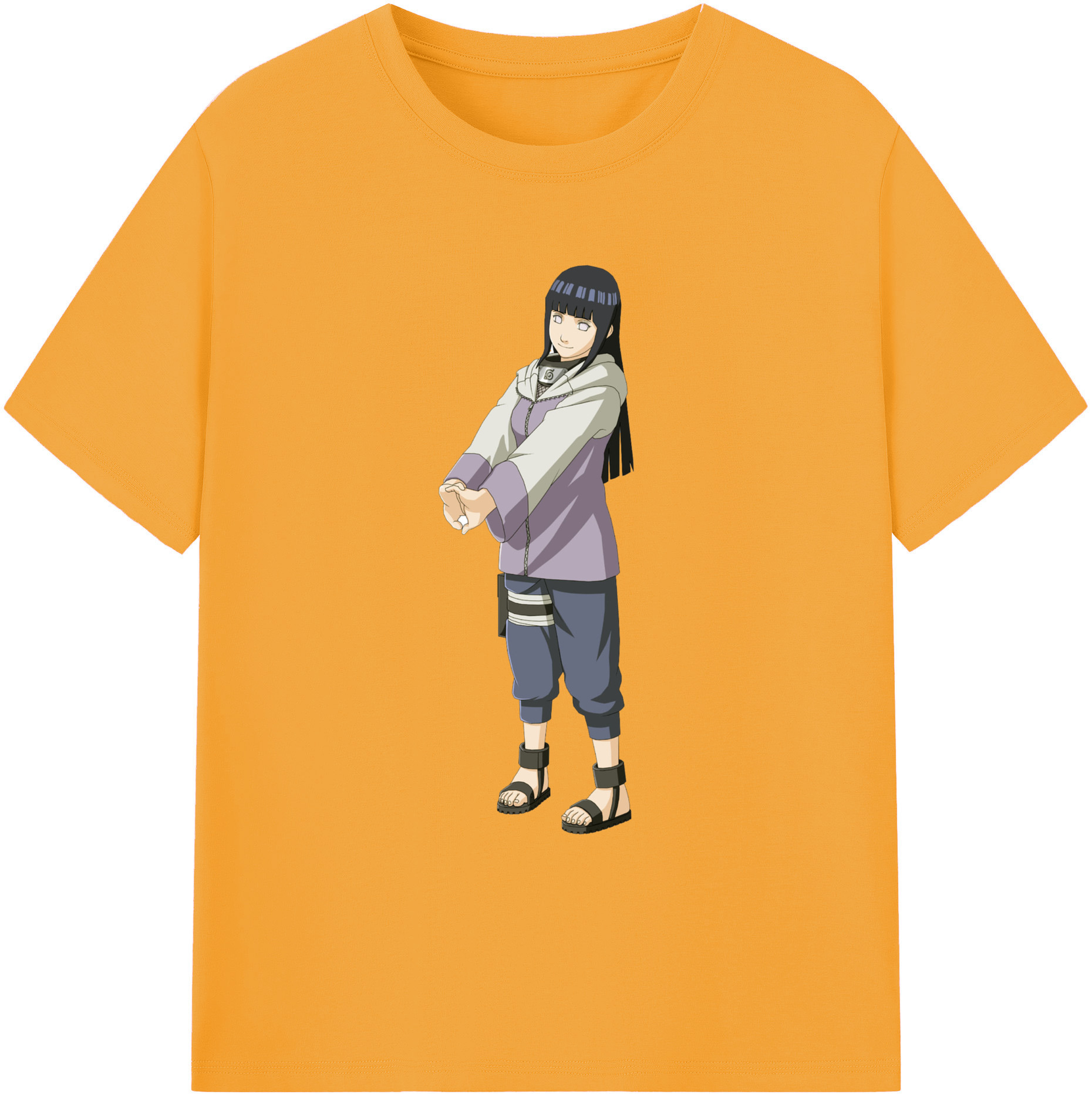 （画像用） NARUTO -ナルト- 日向ヒナタ Hyūga Hinata 綿100％ メンズ半袖Tシャツ｜肌触りやわらか＆通気性