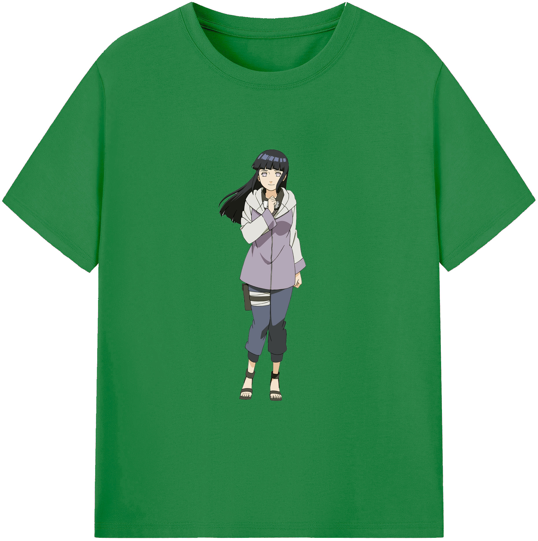 （画像用） NARUTO -ナルト- 日向ヒナタ Hyūga Hinata 綿100％ メンズ半袖Tシャツ｜肌触りやわらか＆通気性