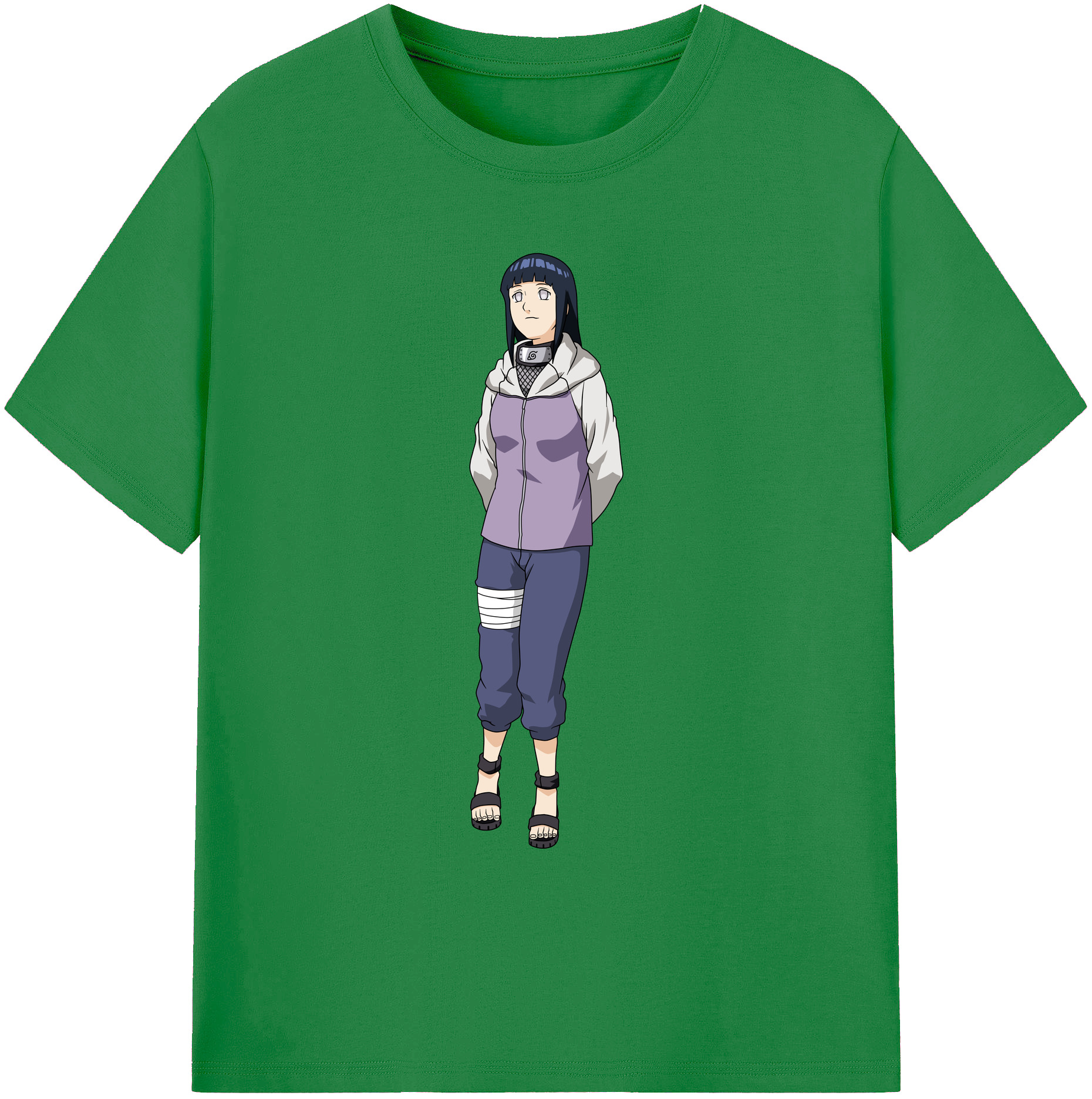 （画像用） NARUTO -ナルト- 日向ヒナタ Hyūga Hinata 綿100％ メンズ半袖Tシャツ｜肌触りやわらか＆通気性
