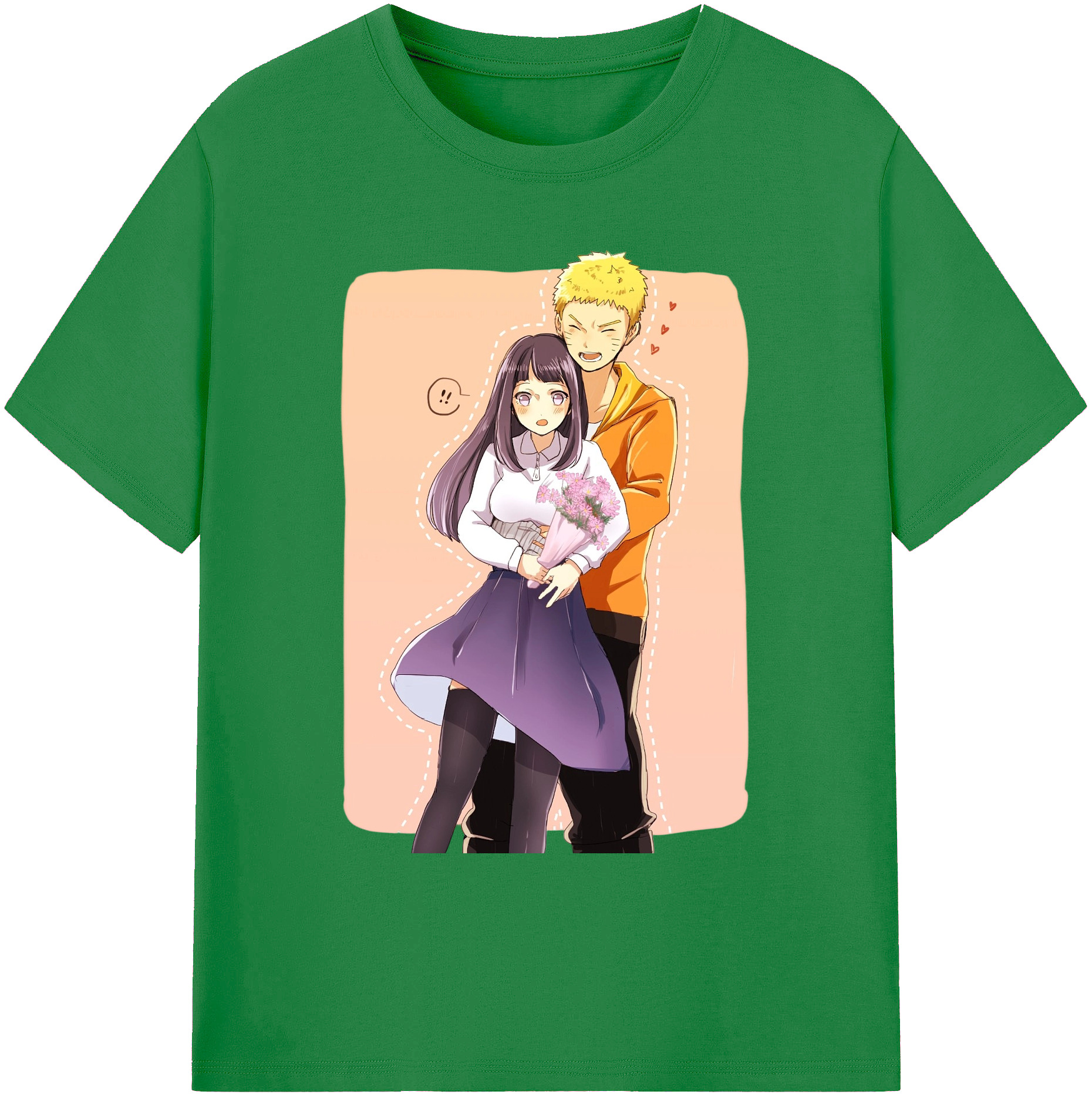 （画像用） NARUTO -ナルト- 日向ヒナタ Hyūga Hinata 綿100％ メンズ半袖Tシャツ｜肌触りやわらか＆通気性