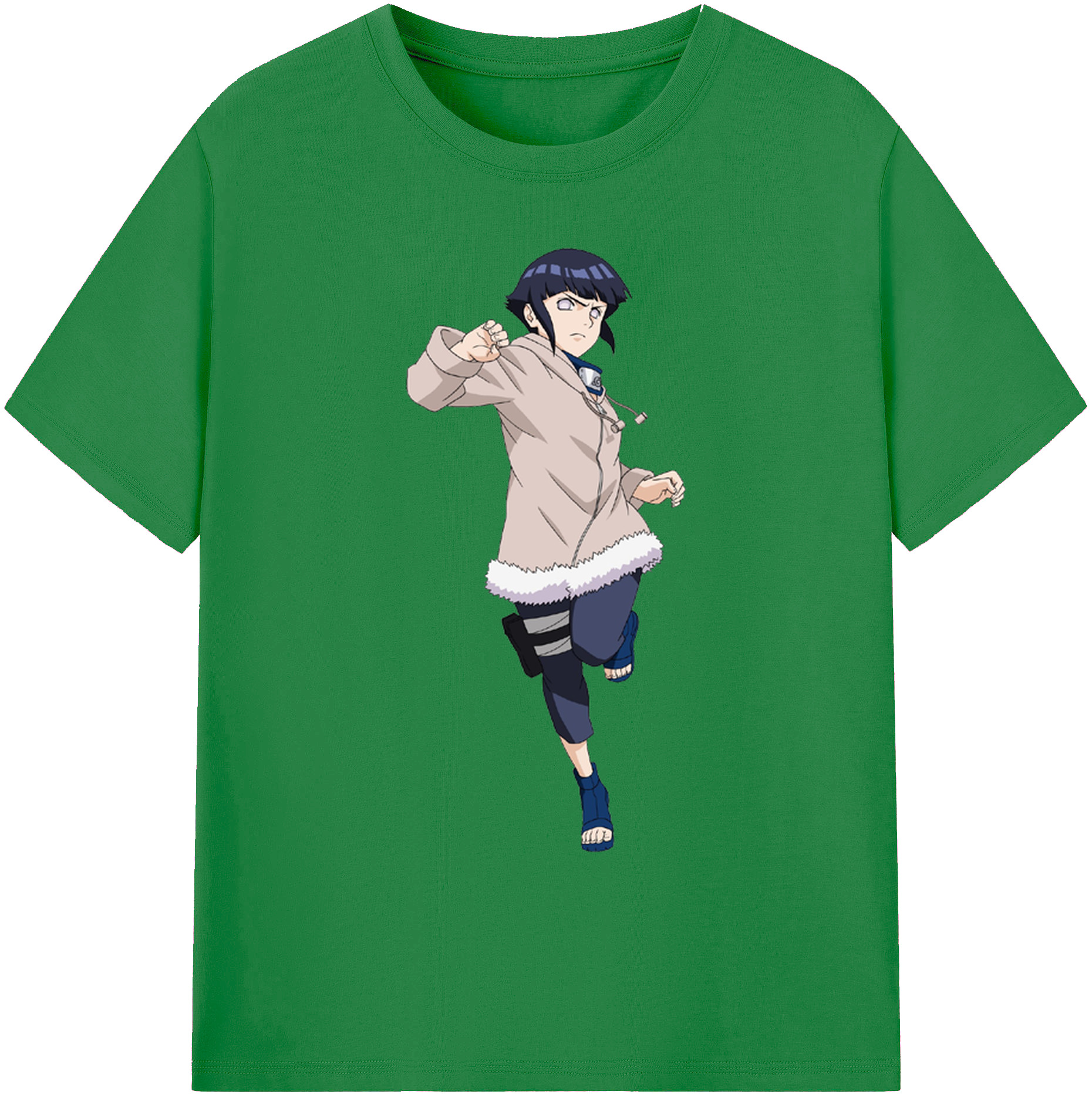 （画像用） NARUTO -ナルト- 日向ヒナタ Hyūga Hinata 綿100％ メンズ半袖Tシャツ｜肌触りやわらか＆通気性