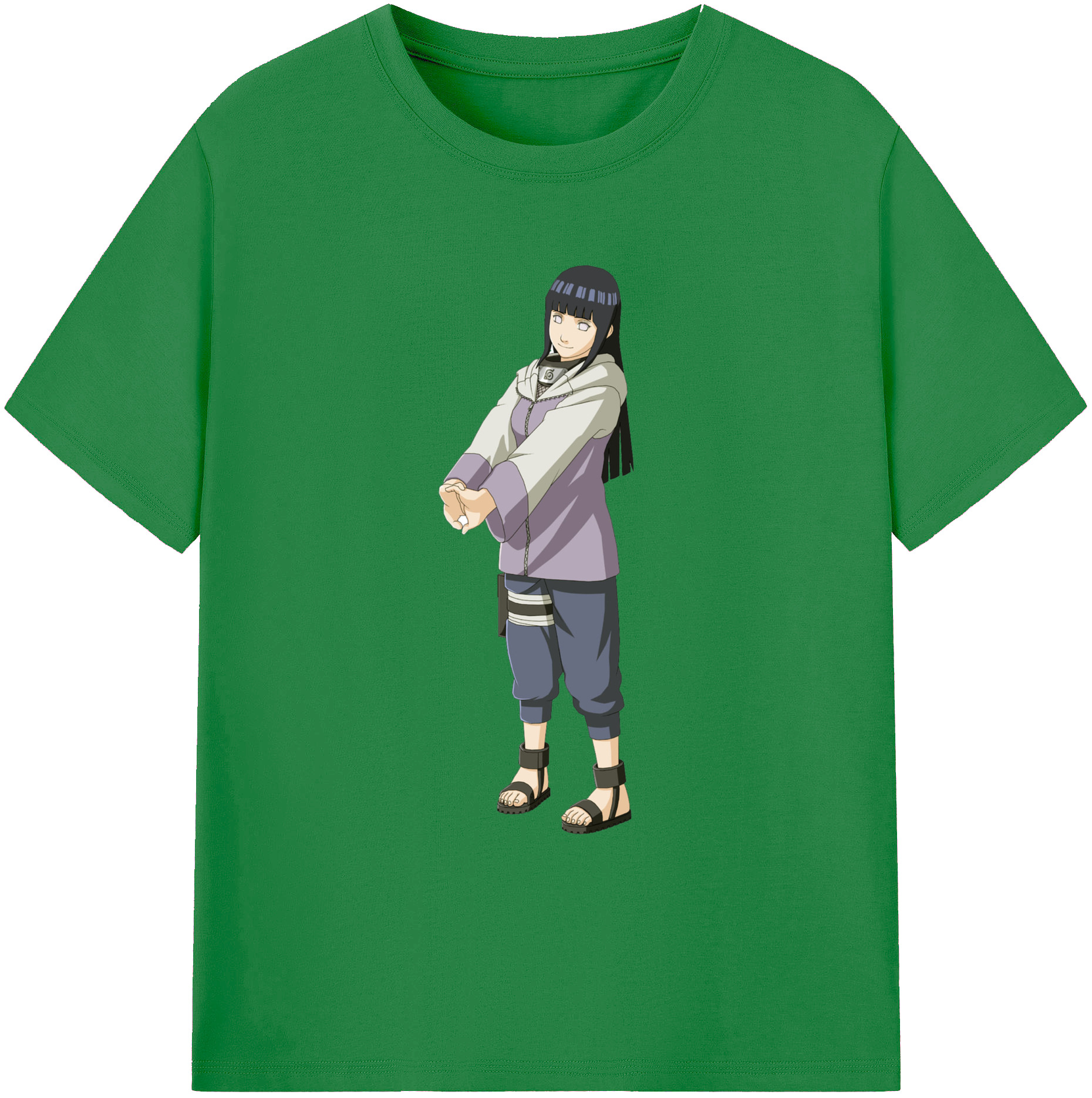 （画像用） NARUTO -ナルト- 日向ヒナタ Hyūga Hinata 綿100％ メンズ半袖Tシャツ｜肌触りやわらか＆通気性