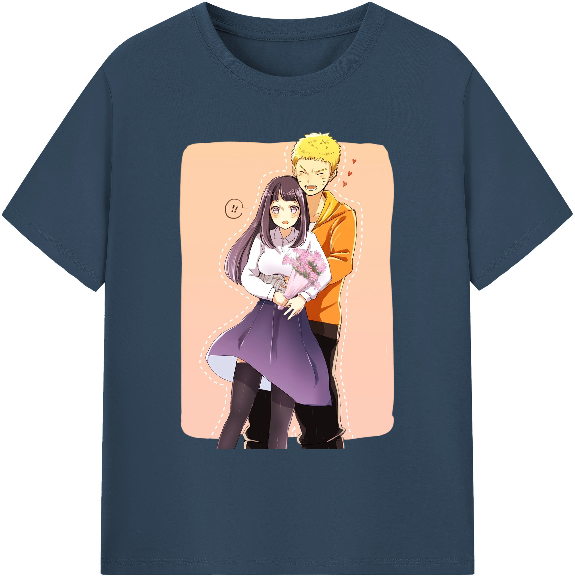 （画像用） NARUTO -ナルト- 日向ヒナタ Hyūga Hinata 綿100％ メンズ半袖Tシャツ｜肌触りやわらか＆通気性