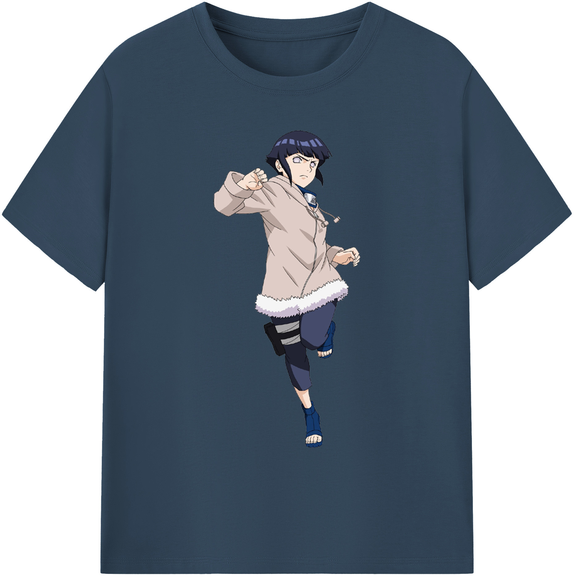 （画像用） NARUTO -ナルト- 日向ヒナタ Hyūga Hinata 綿100％ メンズ半袖Tシャツ｜肌触りやわらか＆通気性