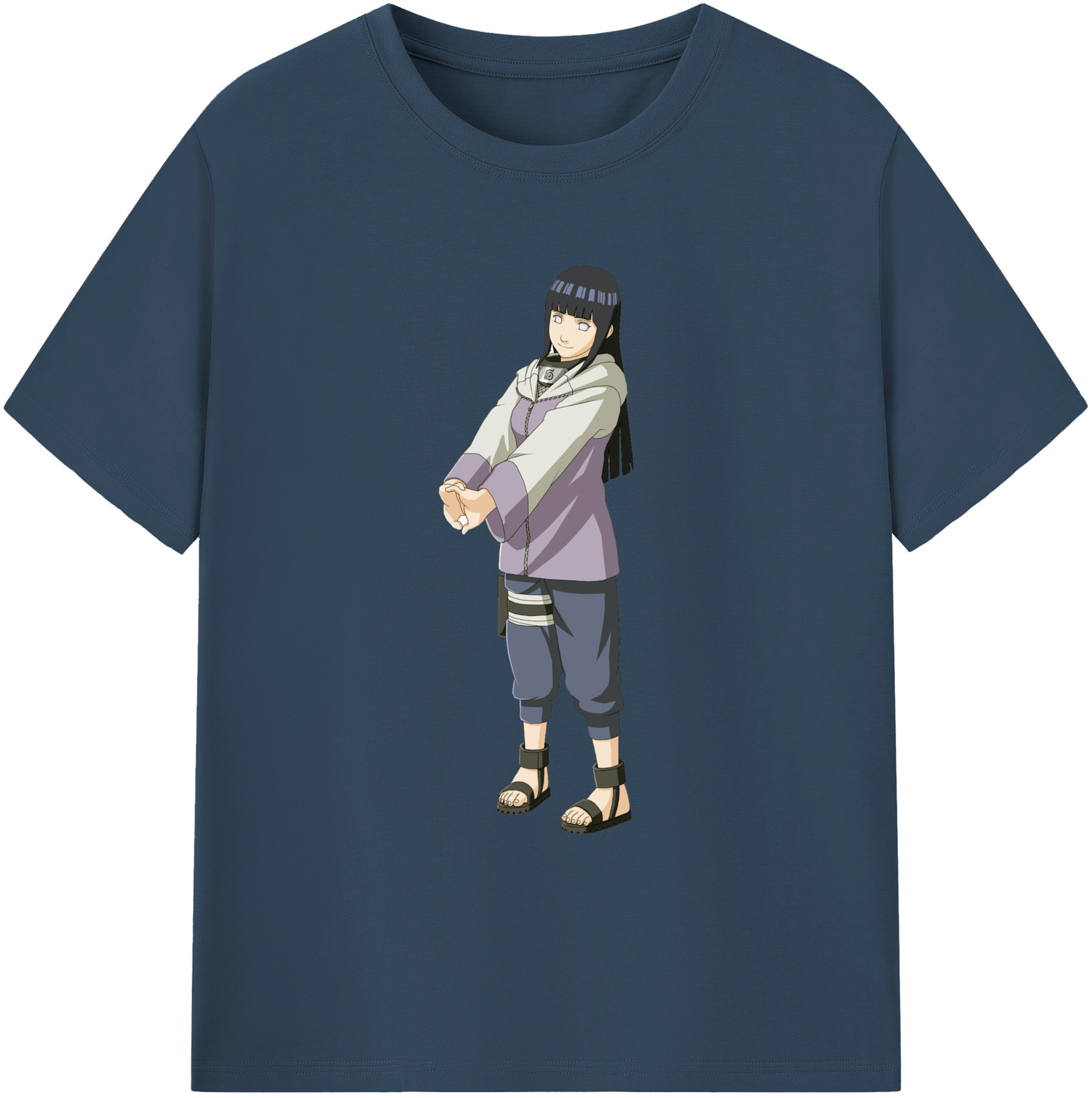 （画像用） NARUTO -ナルト- 日向ヒナタ Hyūga Hinata 綿100％ メンズ半袖Tシャツ｜肌触りやわらか＆通気性