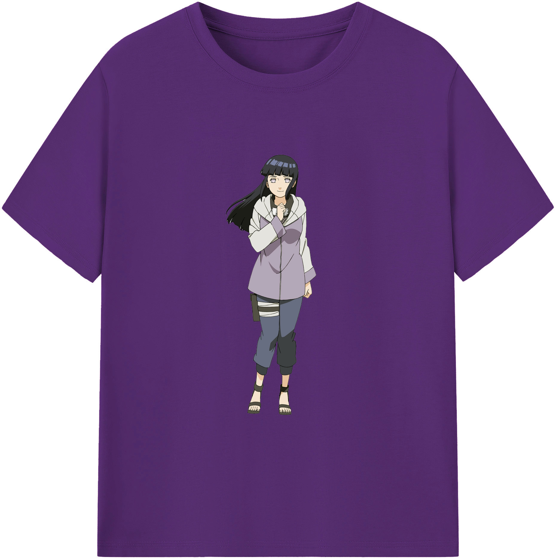 （画像用） NARUTO -ナルト- 日向ヒナタ Hyūga Hinata 綿100％ メンズ半袖Tシャツ｜肌触りやわらか＆通気性