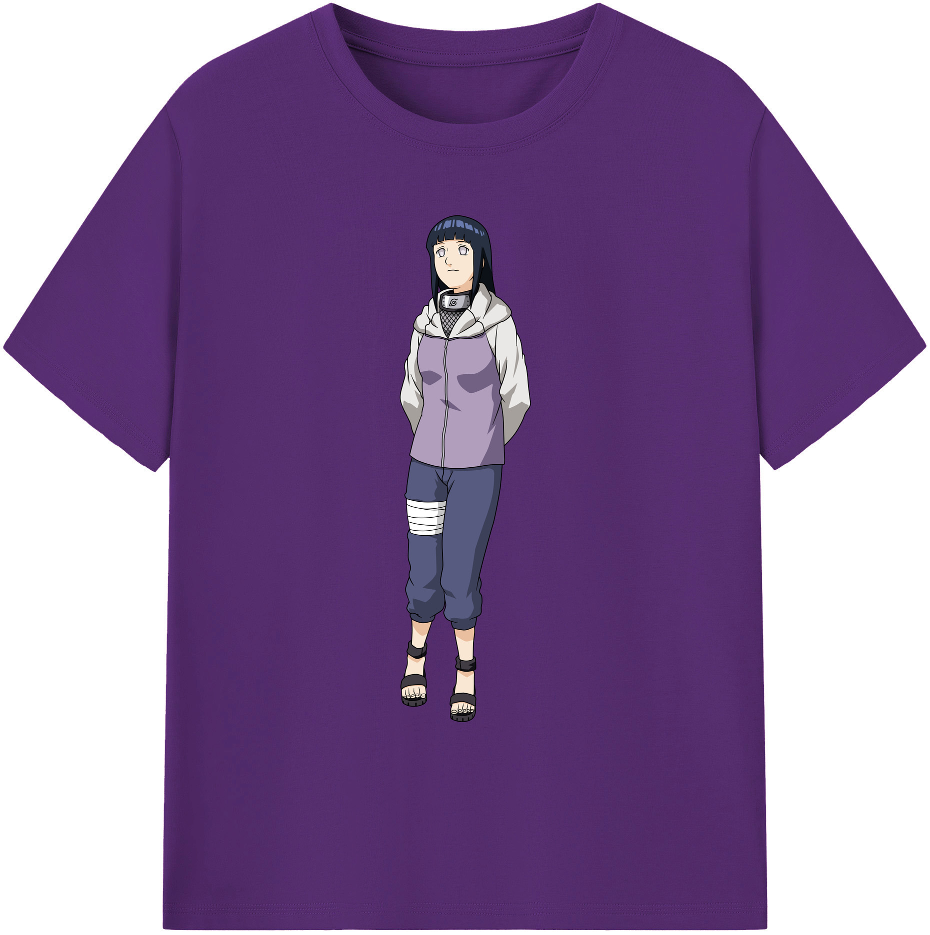 （画像用） NARUTO -ナルト- 日向ヒナタ Hyūga Hinata 綿100％ メンズ半袖Tシャツ｜肌触りやわらか＆通気性