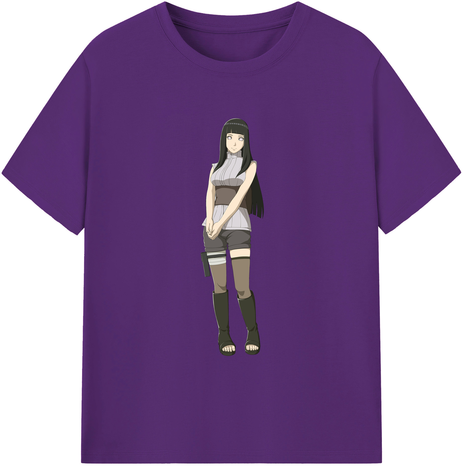 （画像用） NARUTO -ナルト- 日向ヒナタ Hyūga Hinata 綿100％ メンズ半袖Tシャツ｜肌触りやわらか＆通気性