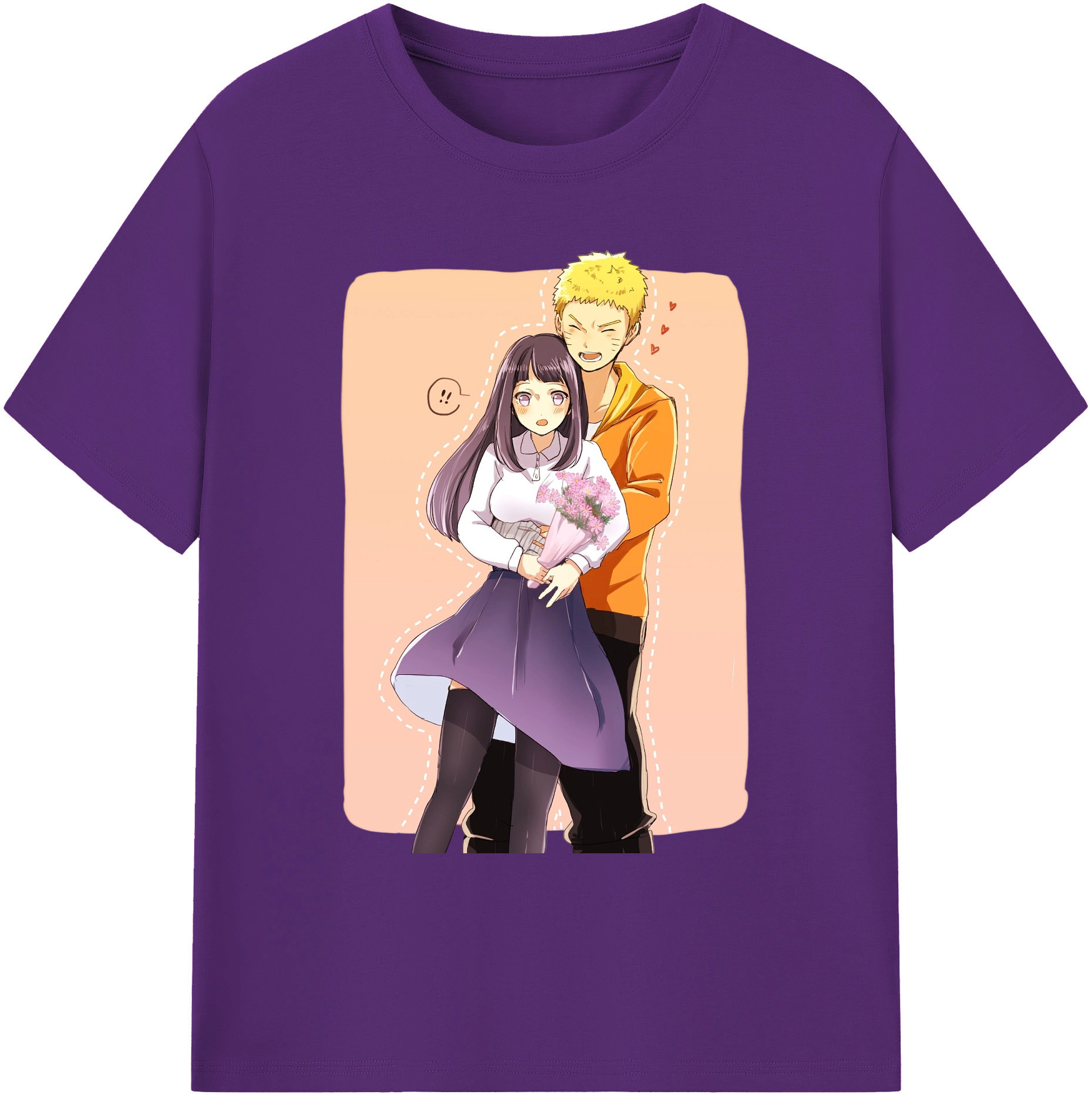 （画像用） NARUTO -ナルト- 日向ヒナタ Hyūga Hinata 綿100％ メンズ半袖Tシャツ｜肌触りやわらか＆通気性