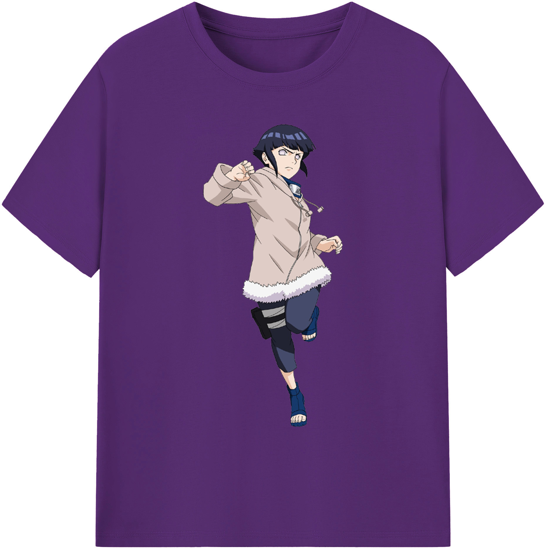 （画像用） NARUTO -ナルト- 日向ヒナタ Hyūga Hinata 綿100％ メンズ半袖Tシャツ｜肌触りやわらか＆通気性