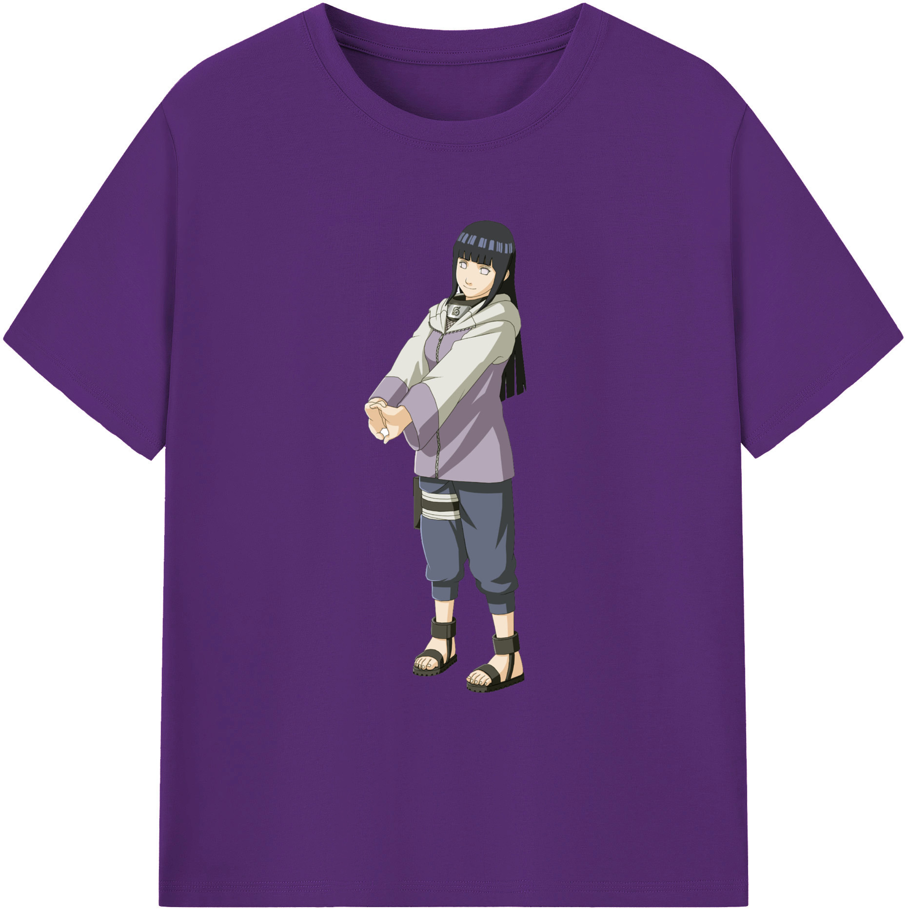 （画像用） NARUTO -ナルト- 日向ヒナタ Hyūga Hinata 綿100％ メンズ半袖Tシャツ｜肌触りやわらか＆通気性