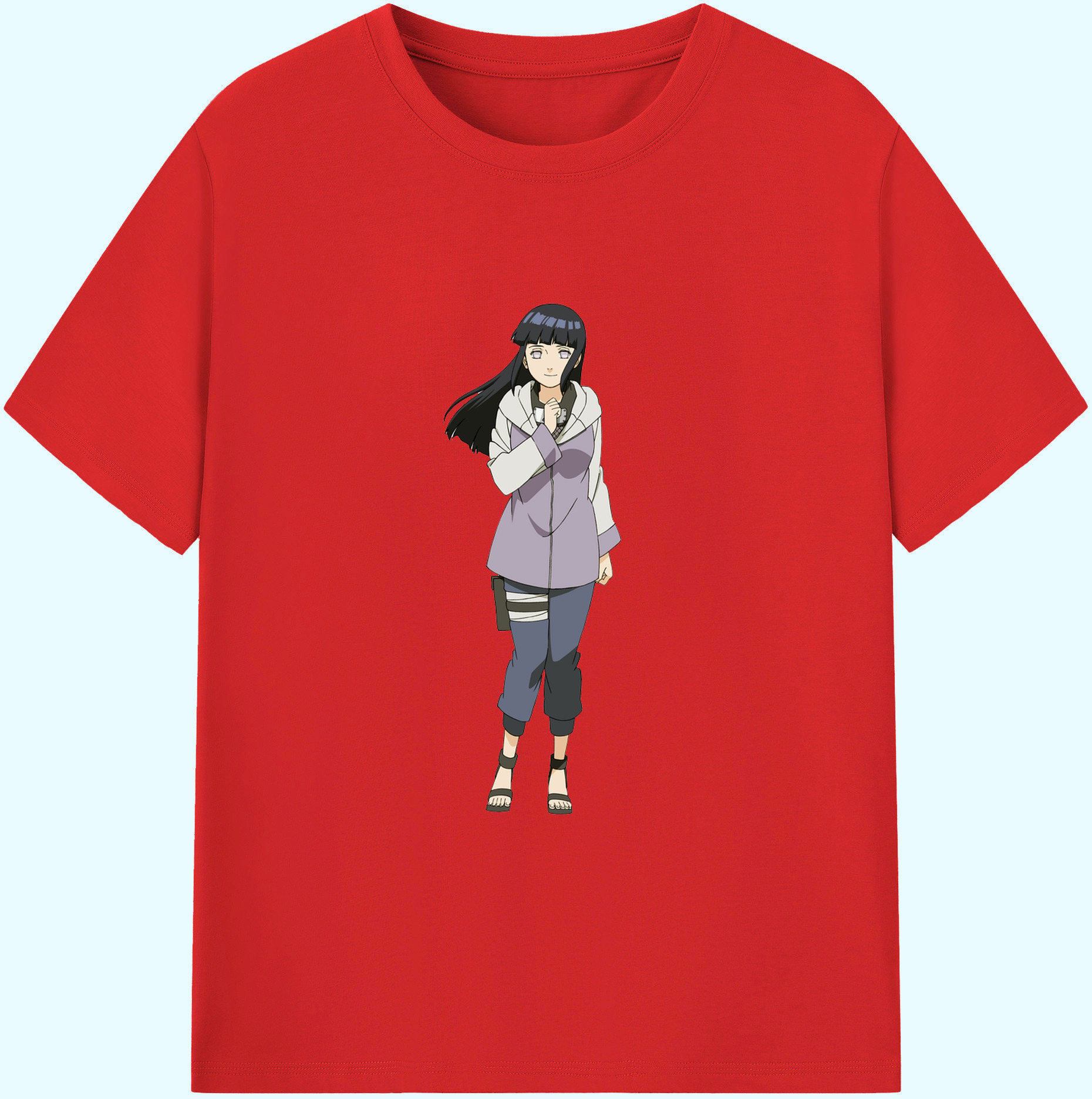 （画像用） NARUTO -ナルト- 日向ヒナタ Hyūga Hinata 綿100％ メンズ半袖Tシャツ｜肌触りやわらか＆通気性