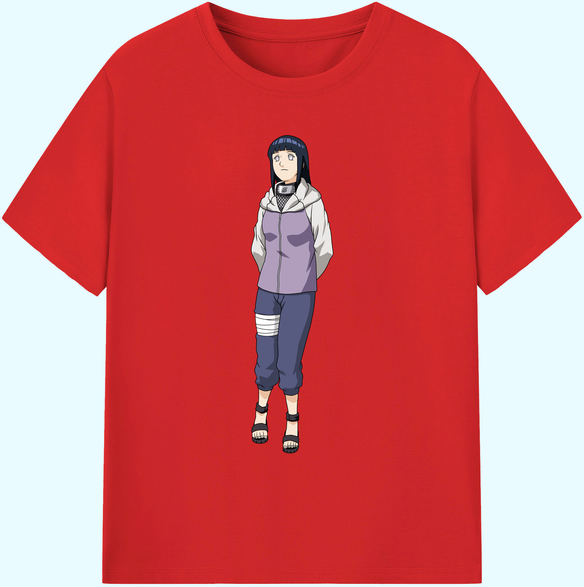 （画像用） NARUTO -ナルト- 日向ヒナタ Hyūga Hinata 綿100％ メンズ半袖Tシャツ｜肌触りやわらか＆通気性