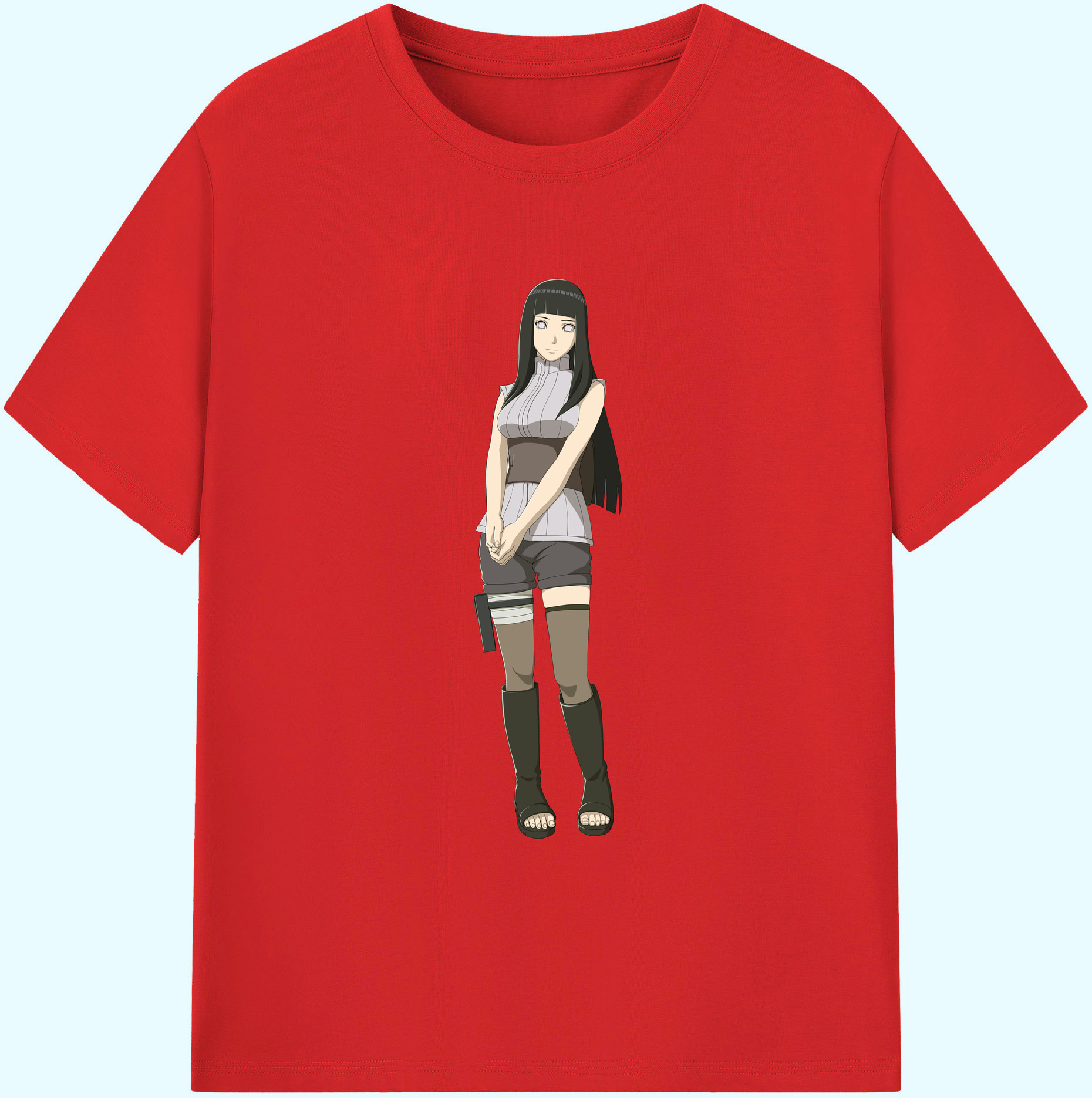 （画像用） NARUTO -ナルト- 日向ヒナタ Hyūga Hinata 綿100％ メンズ半袖Tシャツ｜肌触りやわらか＆通気性