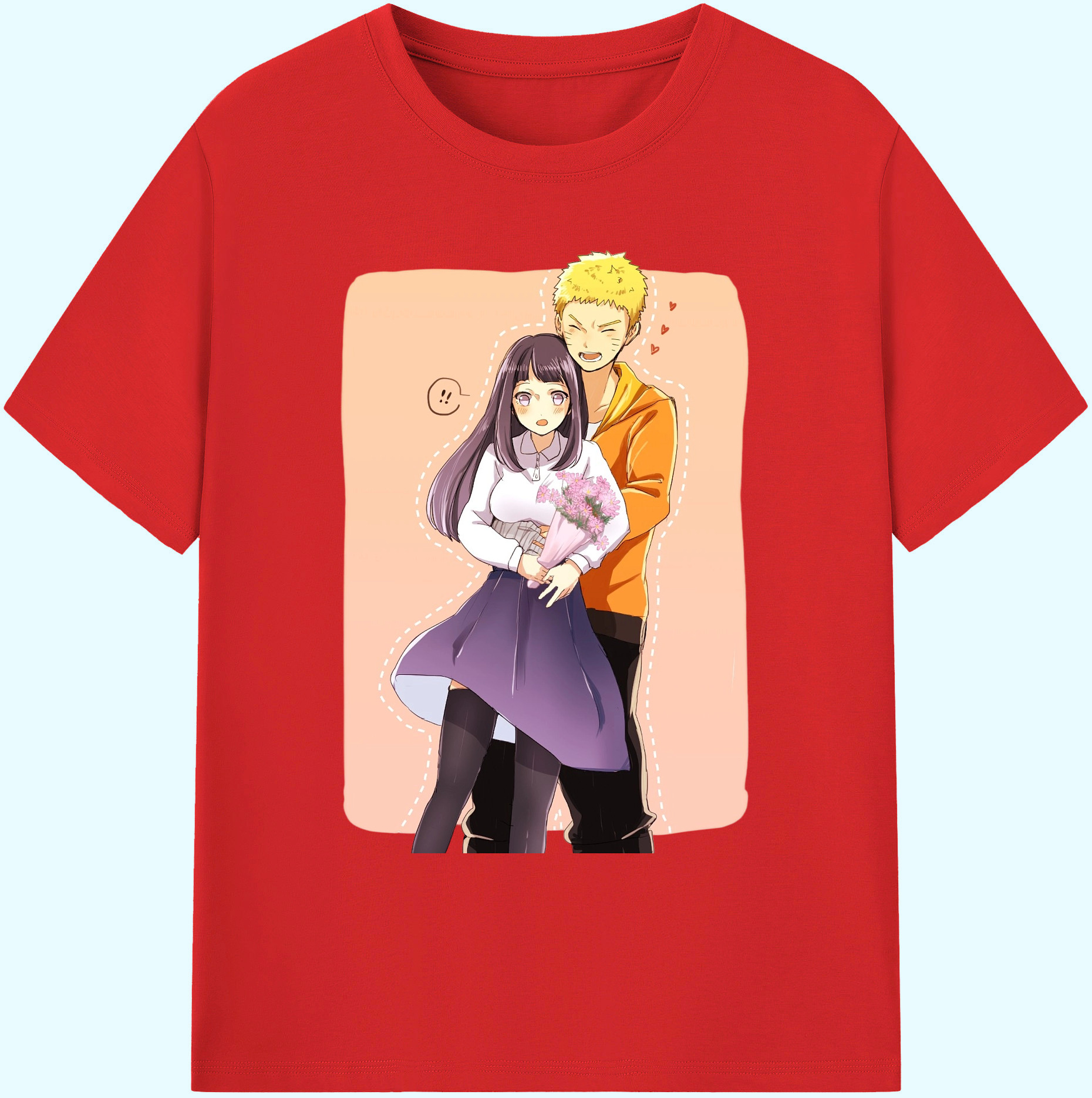 （画像用） NARUTO -ナルト- 日向ヒナタ Hyūga Hinata 綿100％ メンズ半袖Tシャツ｜肌触りやわらか＆通気性