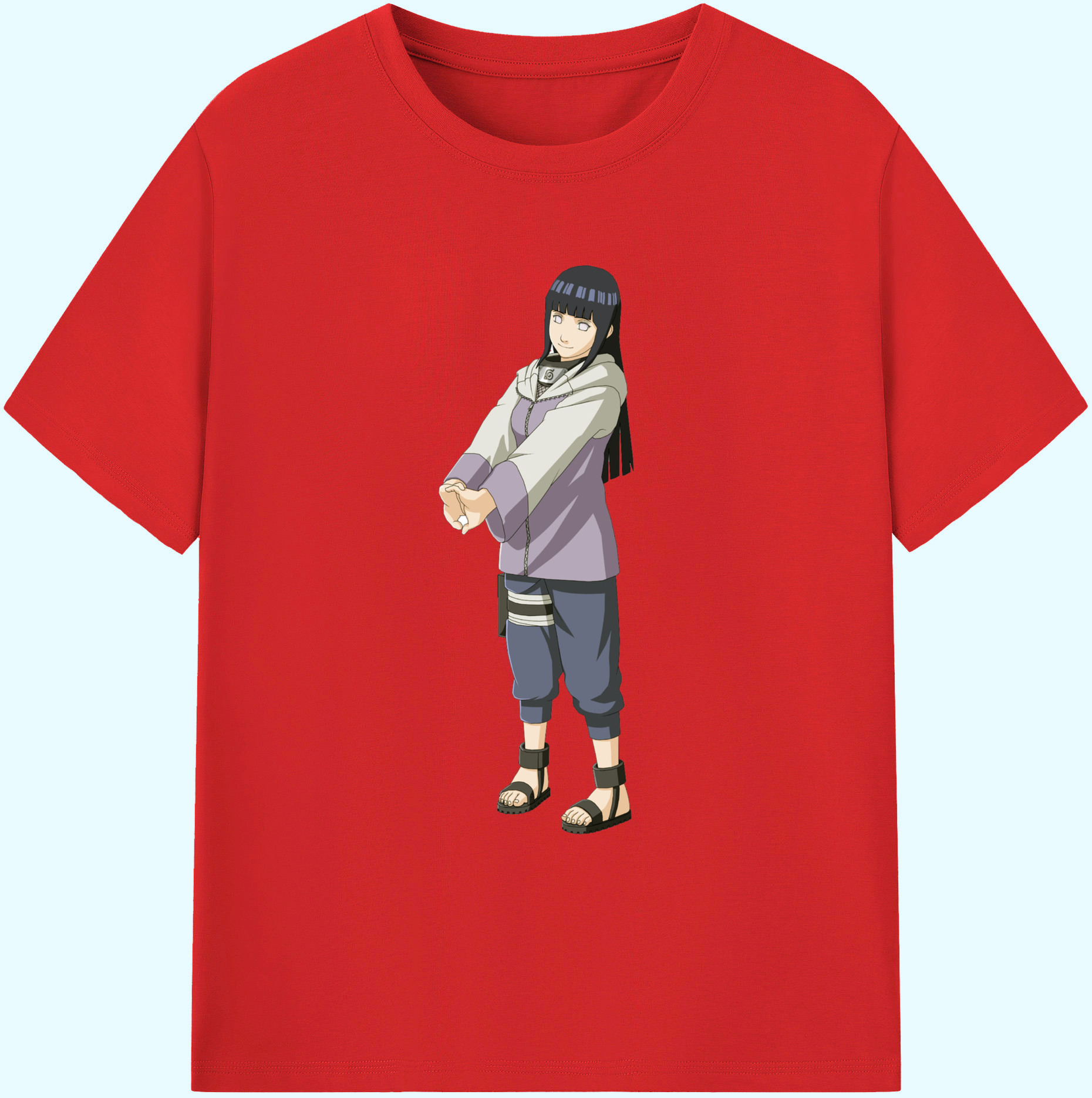（画像用） NARUTO -ナルト- 日向ヒナタ Hyūga Hinata 綿100％ メンズ半袖Tシャツ｜肌触りやわらか＆通気性