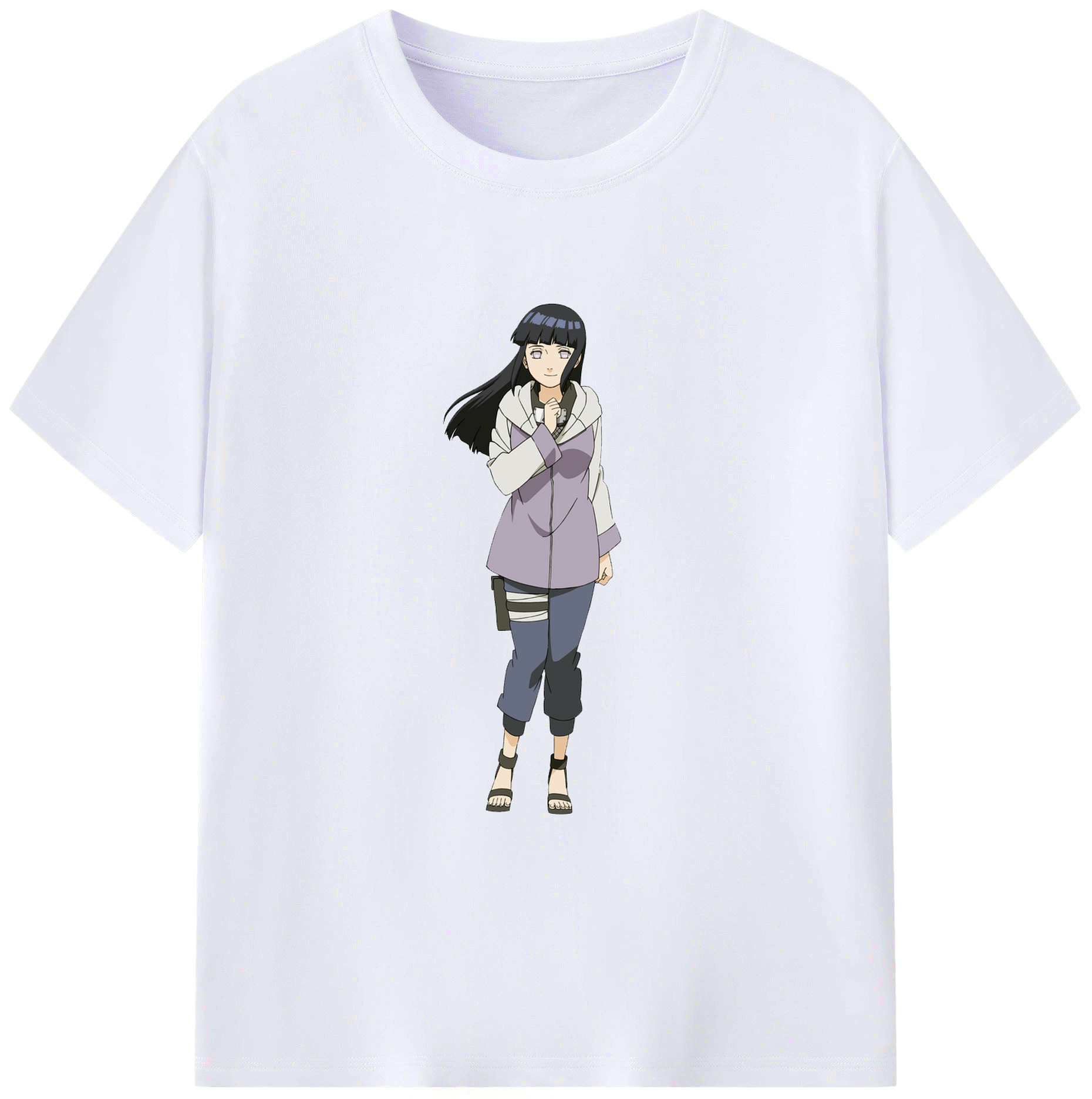 （画像用） NARUTO -ナルト- 日向ヒナタ Hyūga Hinata 綿100％ メンズ半袖Tシャツ｜肌触りやわらか＆通気性