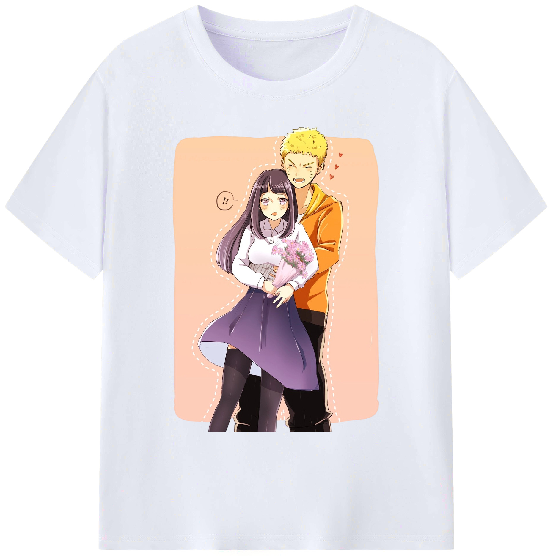 （画像用） NARUTO -ナルト- 日向ヒナタ Hyūga Hinata 綿100％ メンズ半袖Tシャツ｜肌触りやわらか＆通気性